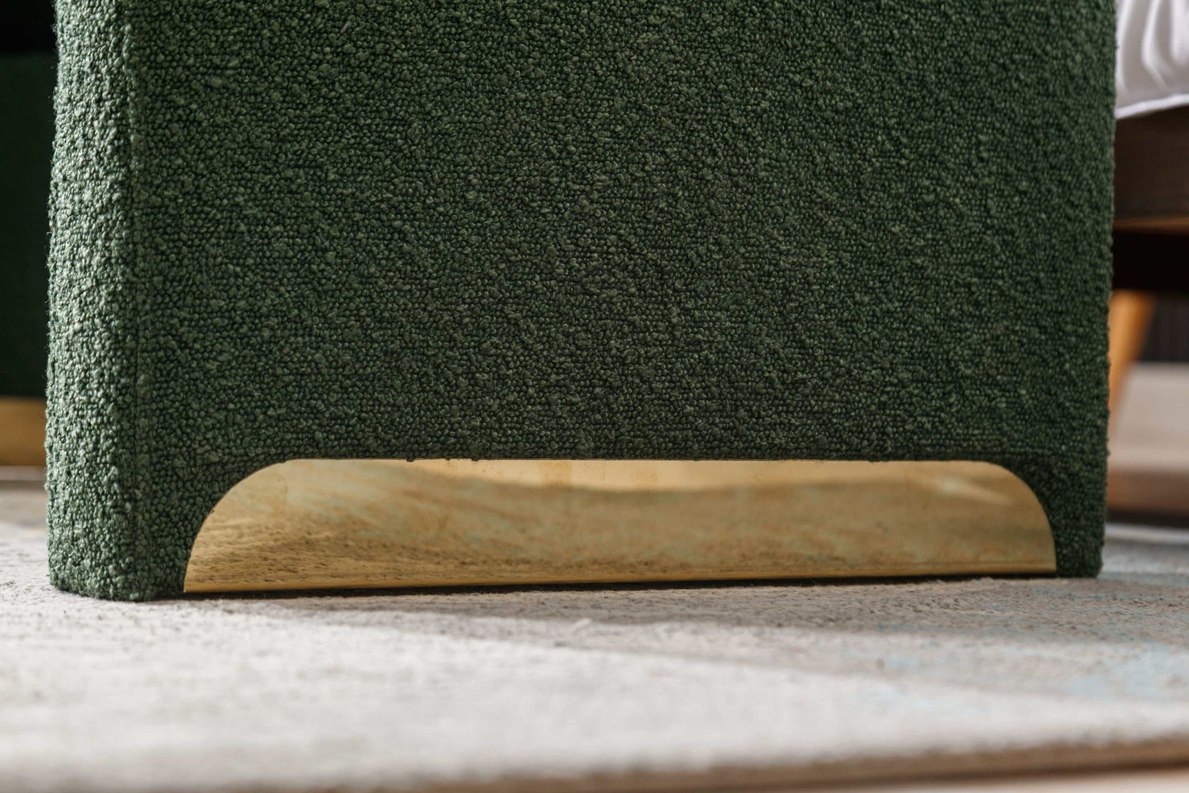 Angel Multi-Functional Green Bench With Gold Metal Legs - Ornate Home