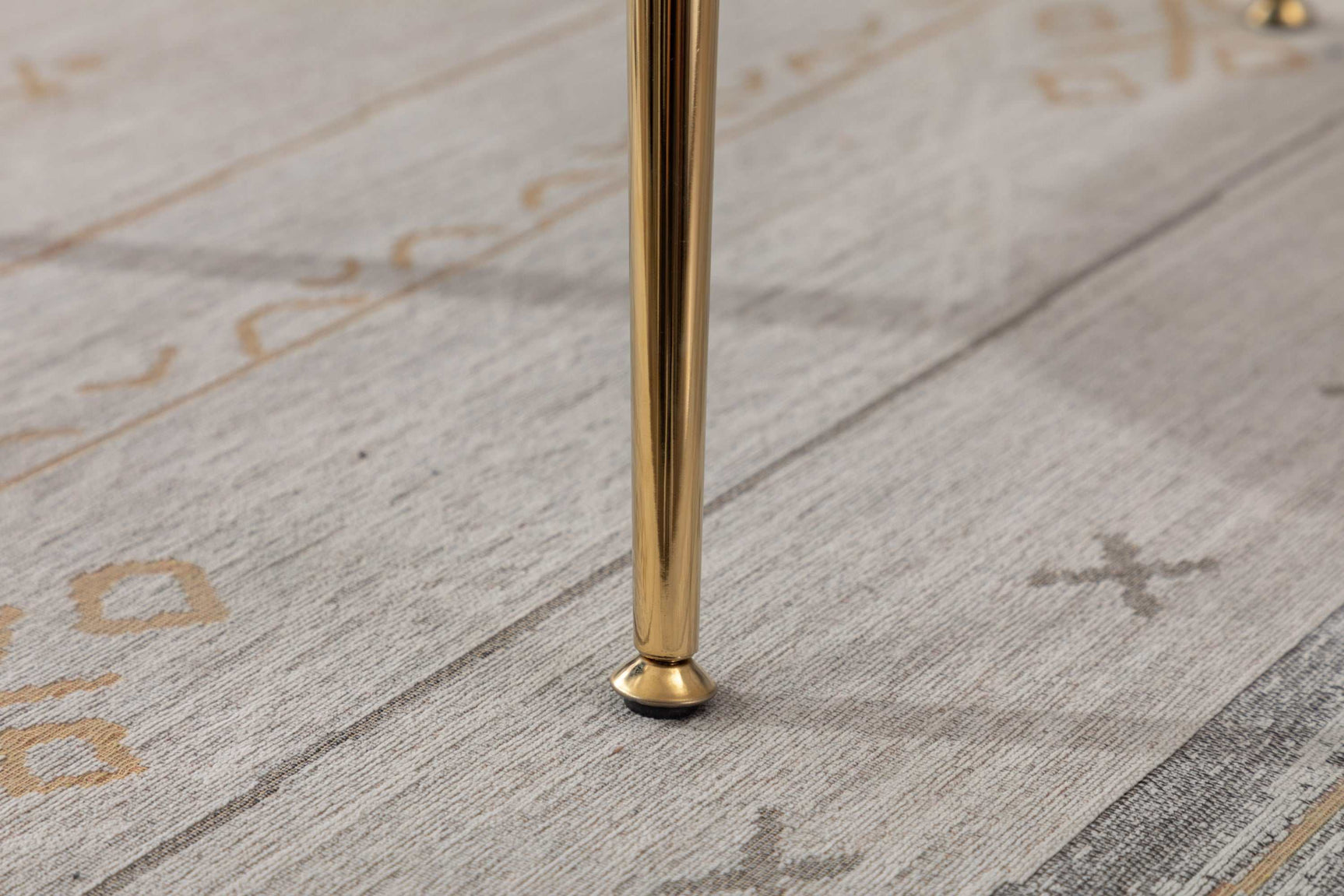 Annadel Teddy Velvet Creme White Accent Chair w/ Gold Legs - Ornate Home