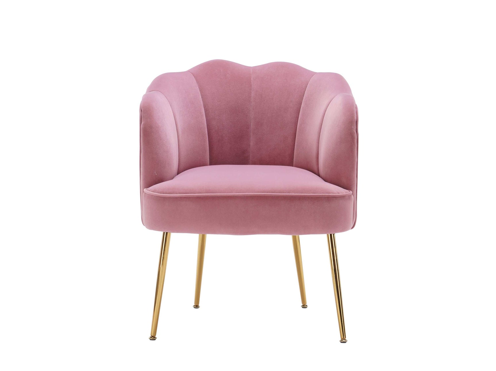Annadel Teddy Velvet Pink Accent Chair w/ Gold Legs - Ornate Home