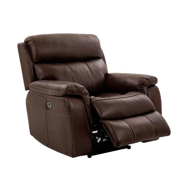 Antenor Brown Top Grain Leather Match Power Recliner - Ornate Home