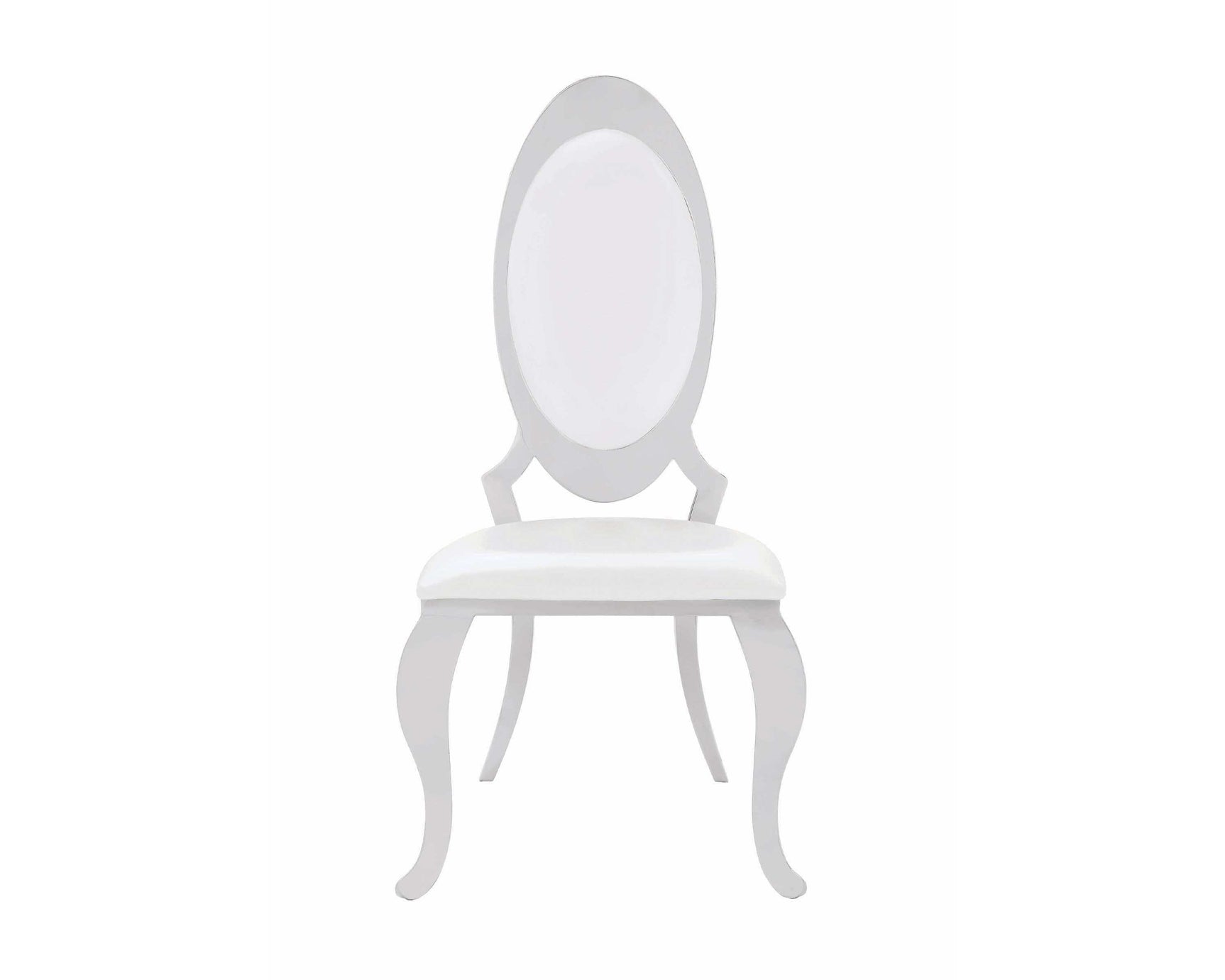 Antoine Cream & Chrome 7pc Dining Room Set - Ornate Home