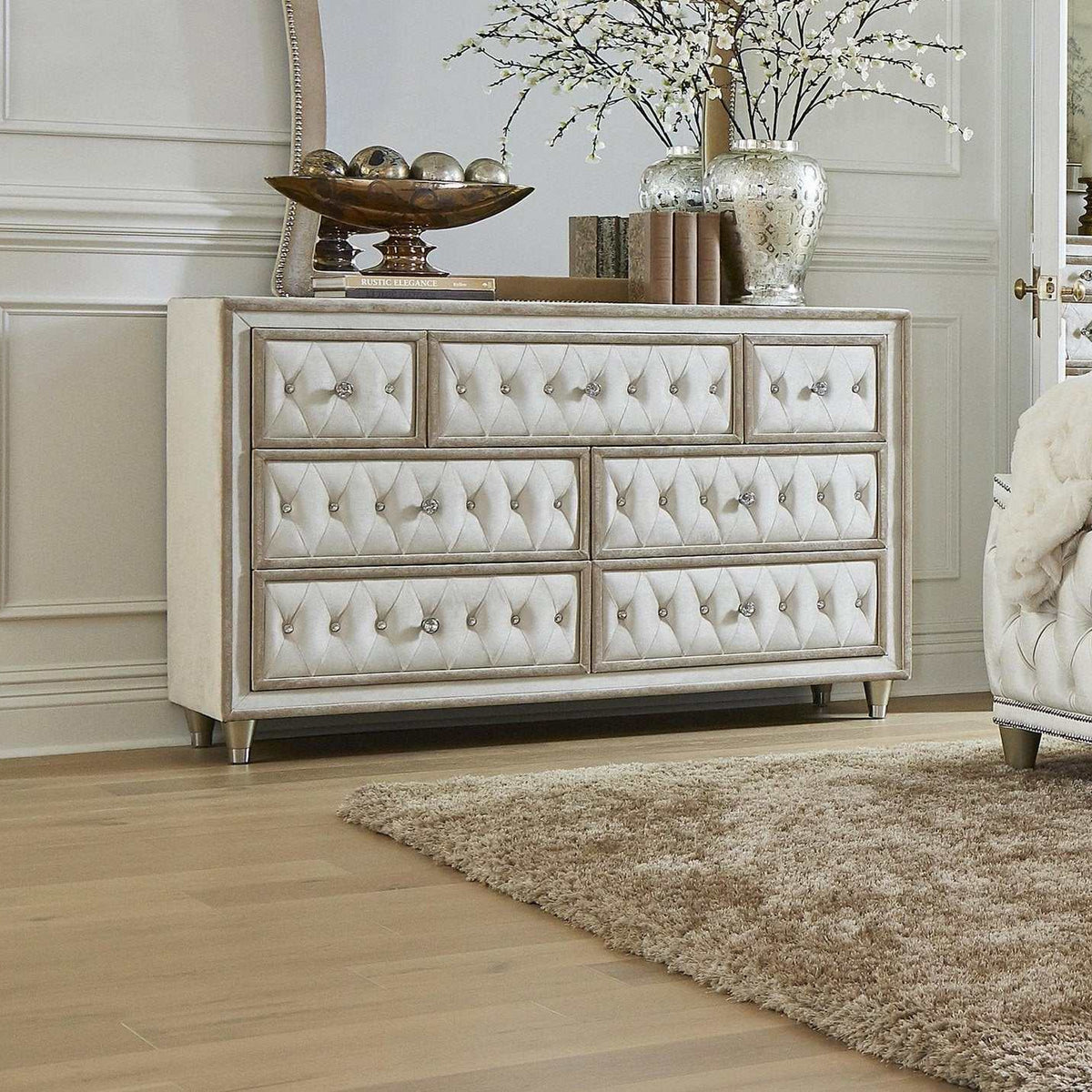 Coaster Antonella Ivory & Camel Dresser