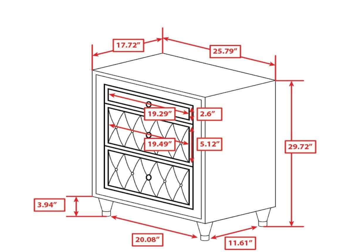 Antonella Ivory & Camel Nightstand - Ornate Home