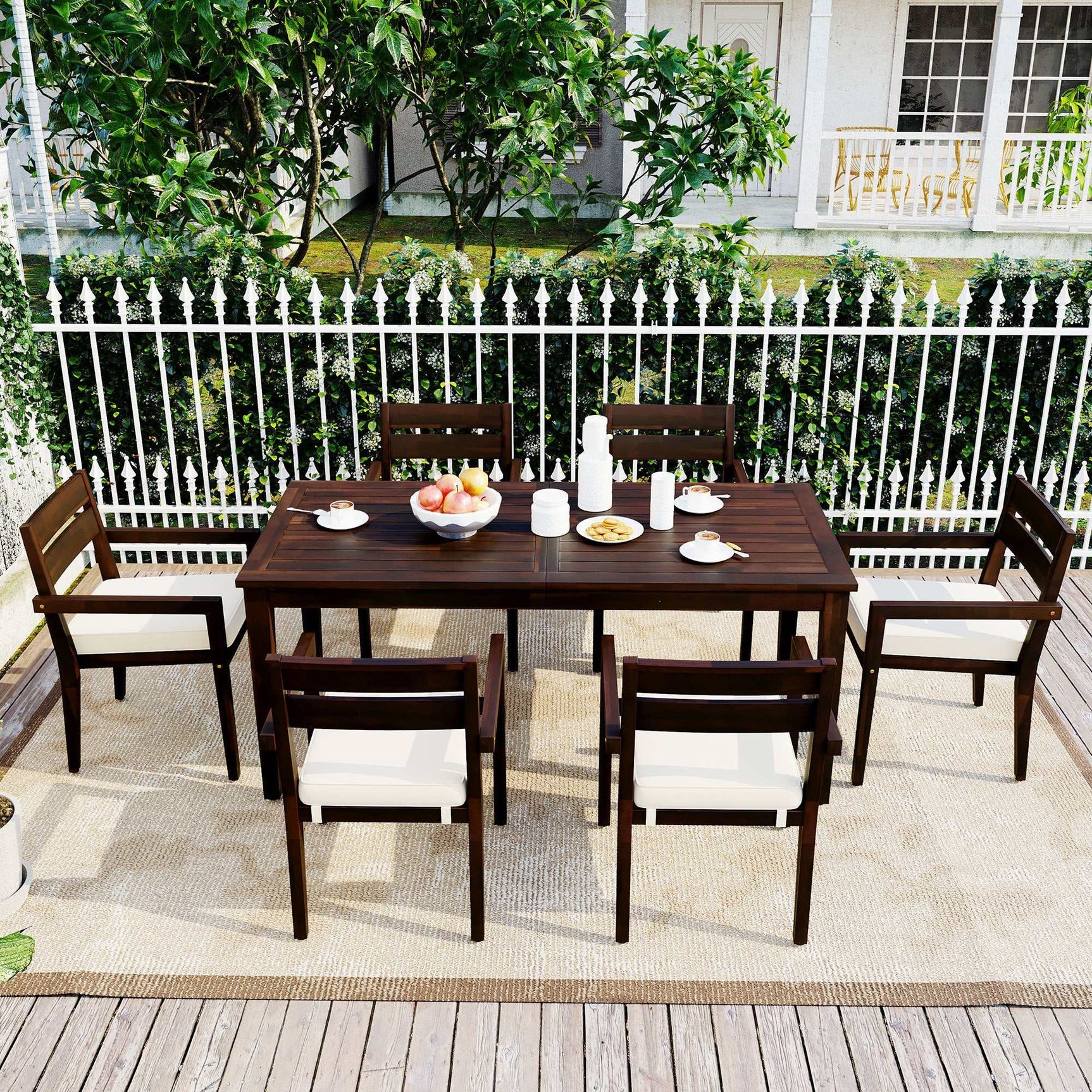 Anza Acacia Wood Outdoor Dining Sets - Ornate Home