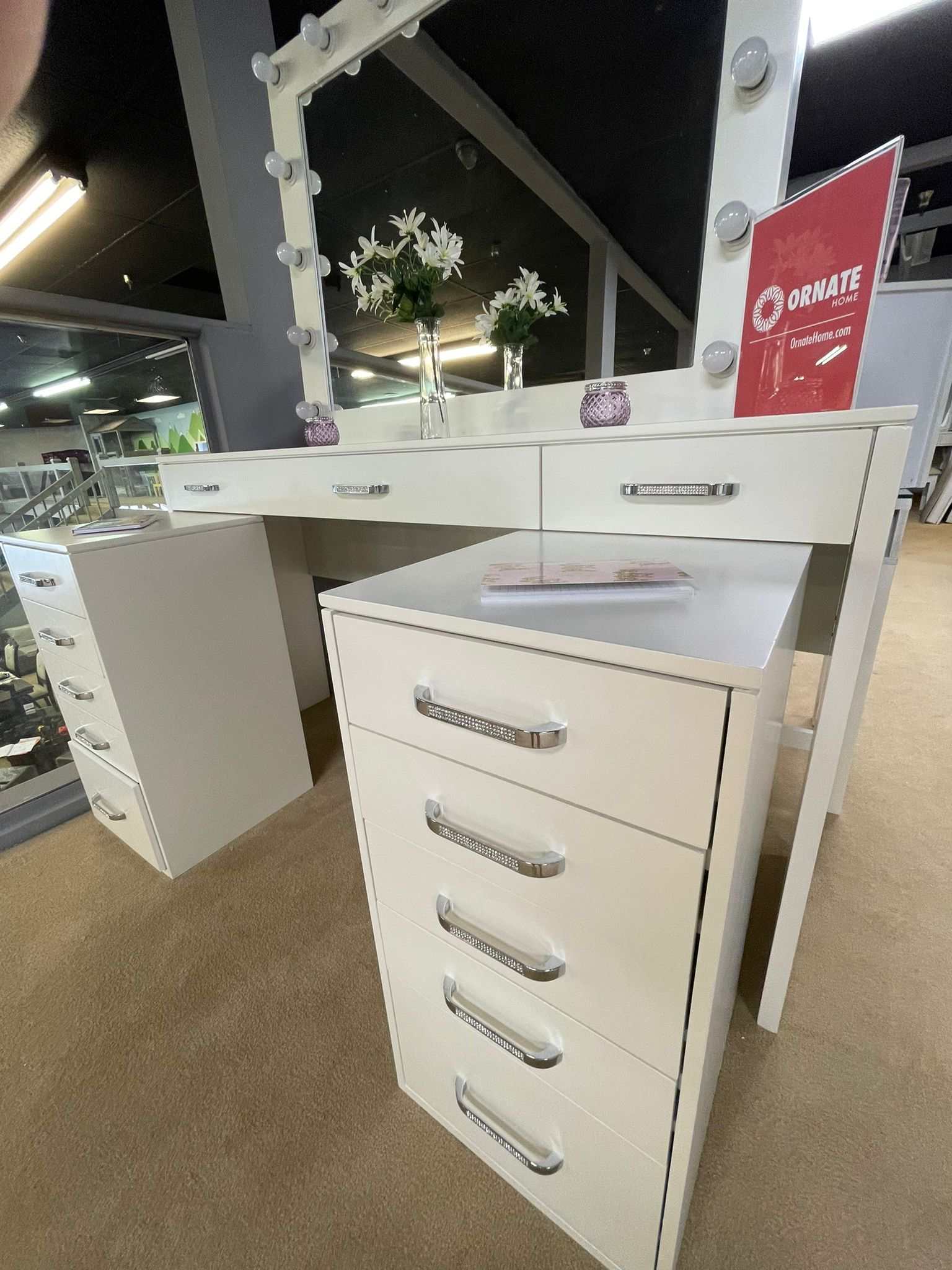 Aphrodite White Vanity Set - Ornate Home