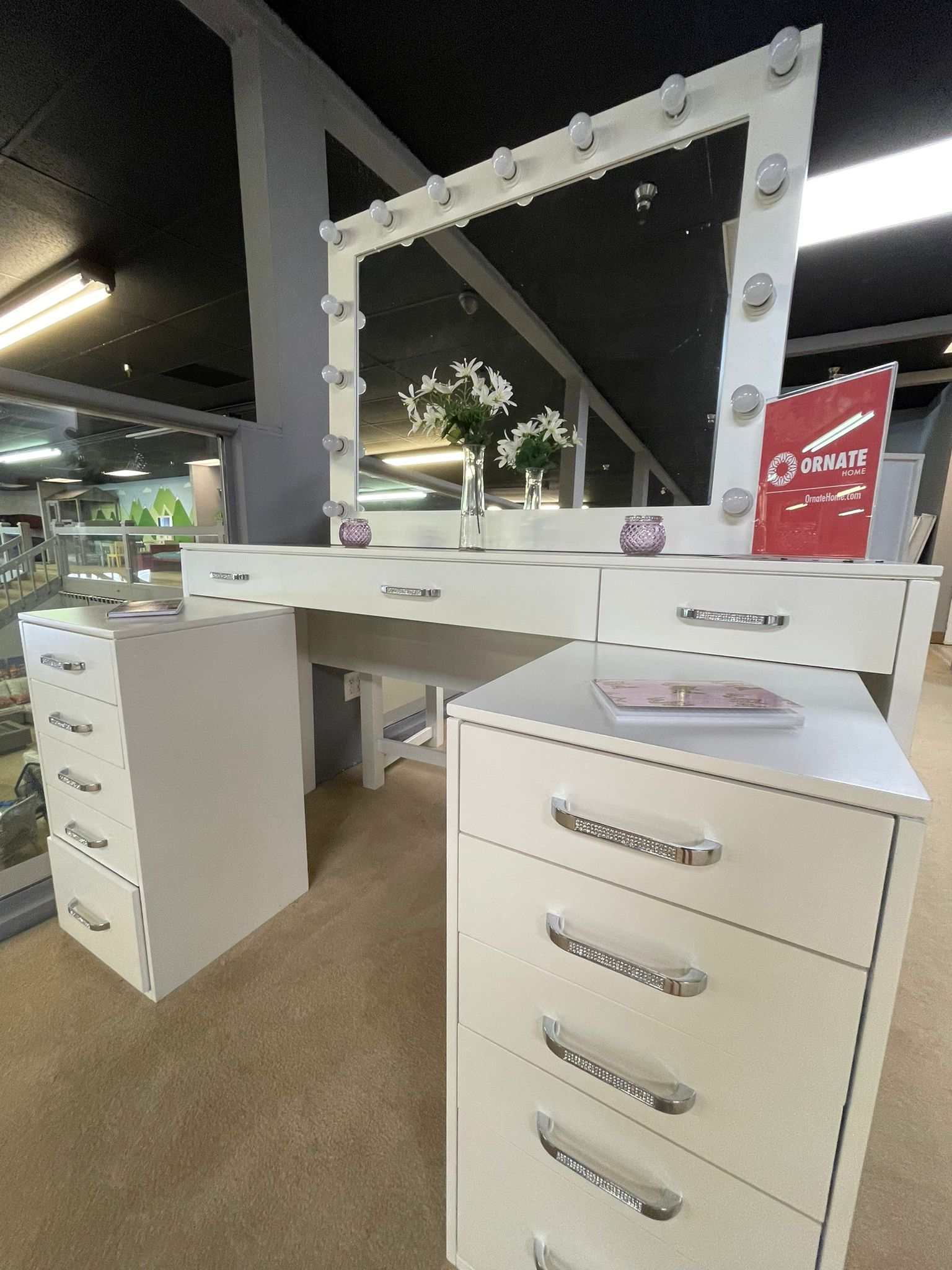 Aphrodite White Vanity Set - Ornate Home