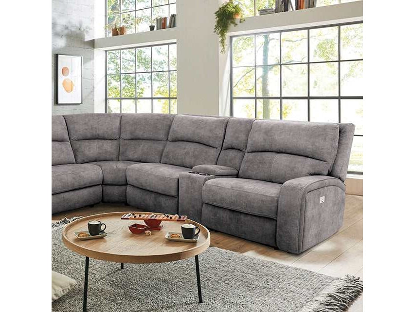 Apostolos Light Gray Power Sectional - Ornate Home