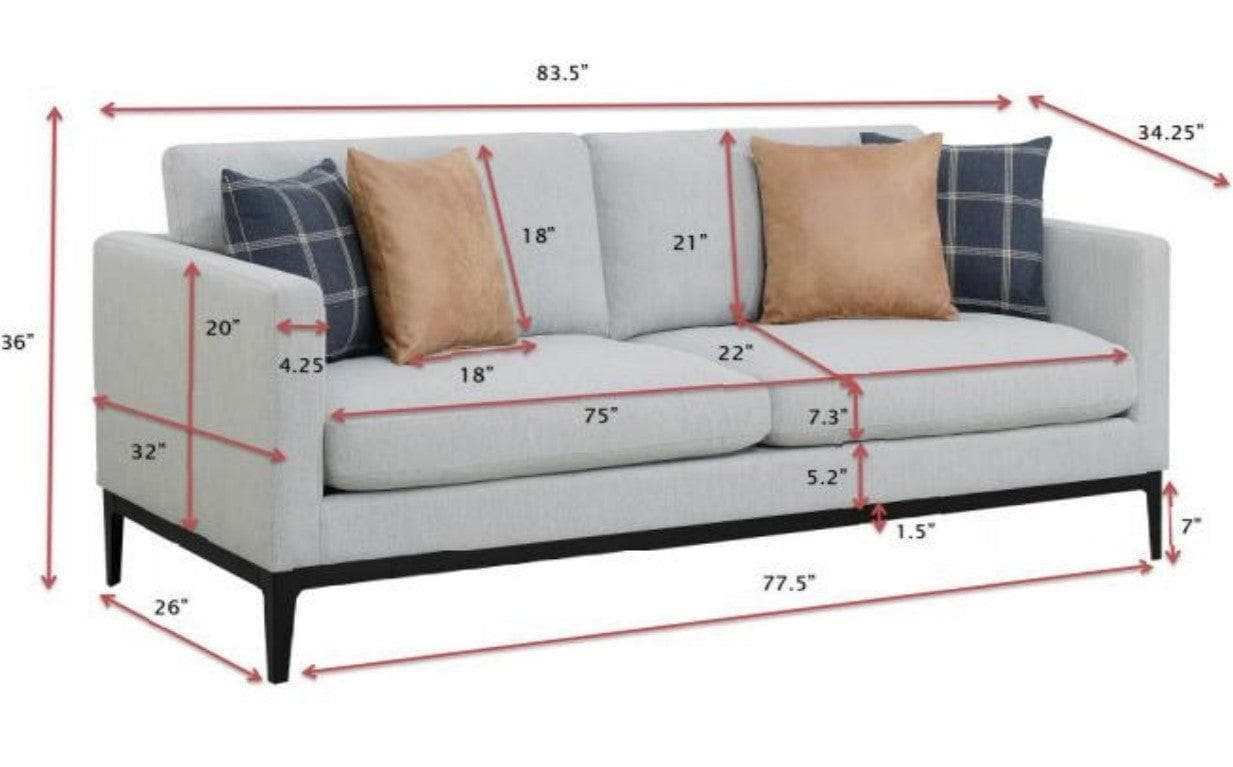 Apperson Light Grey Stationary Sofa - Ornate Home