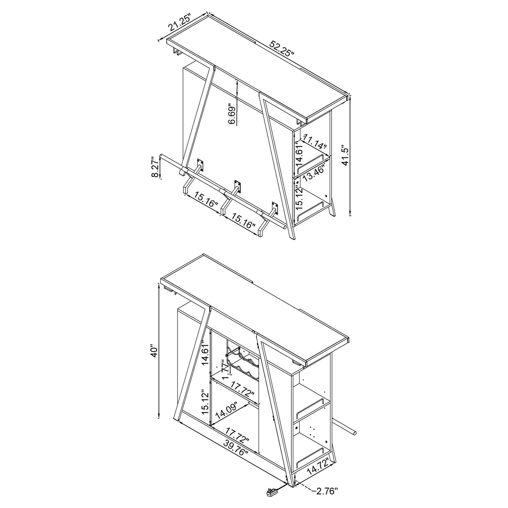 Araceli White Home Bar - Ornate Home