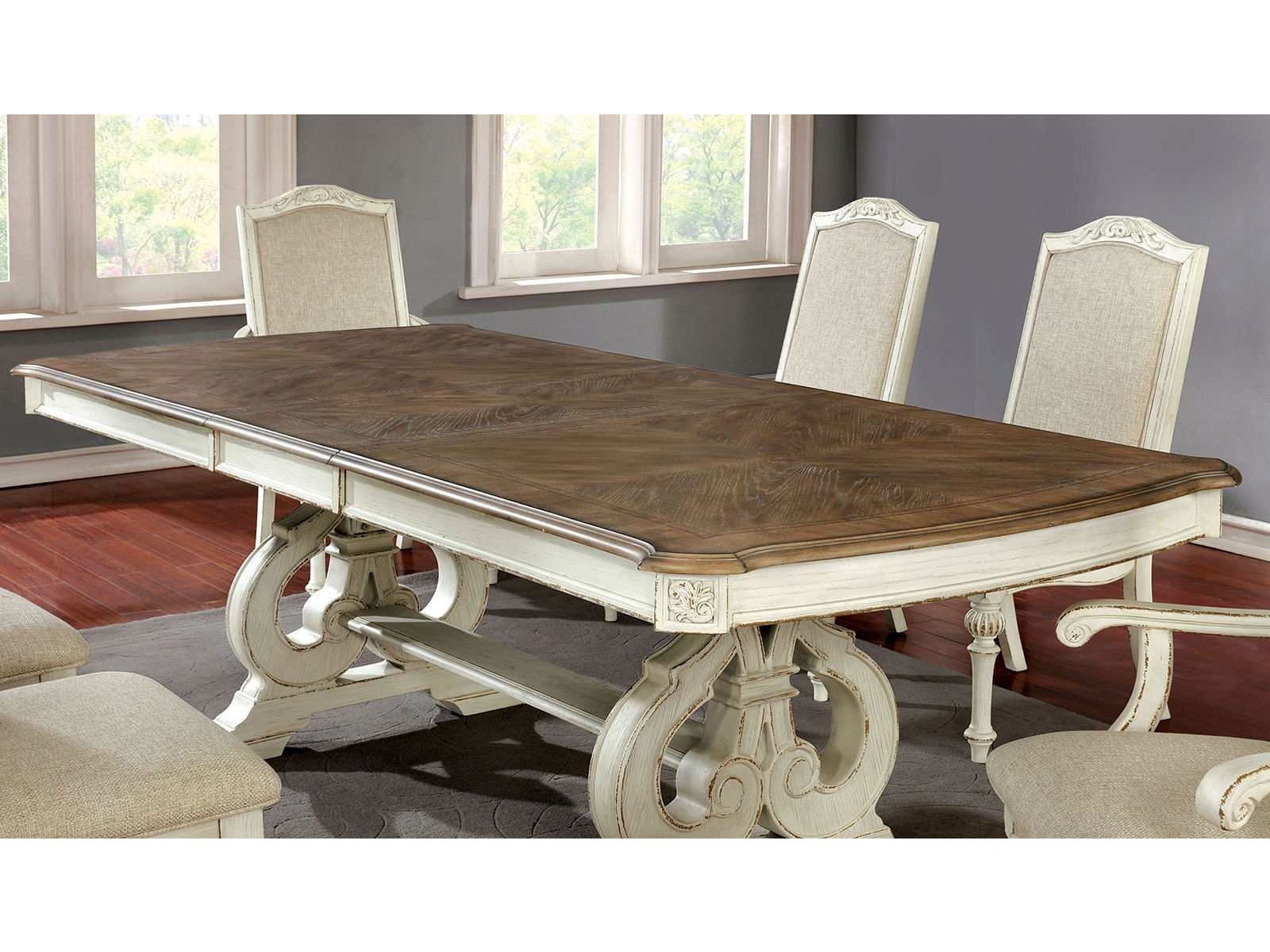 Arcadia Antique White Dining Table - Ornate Home