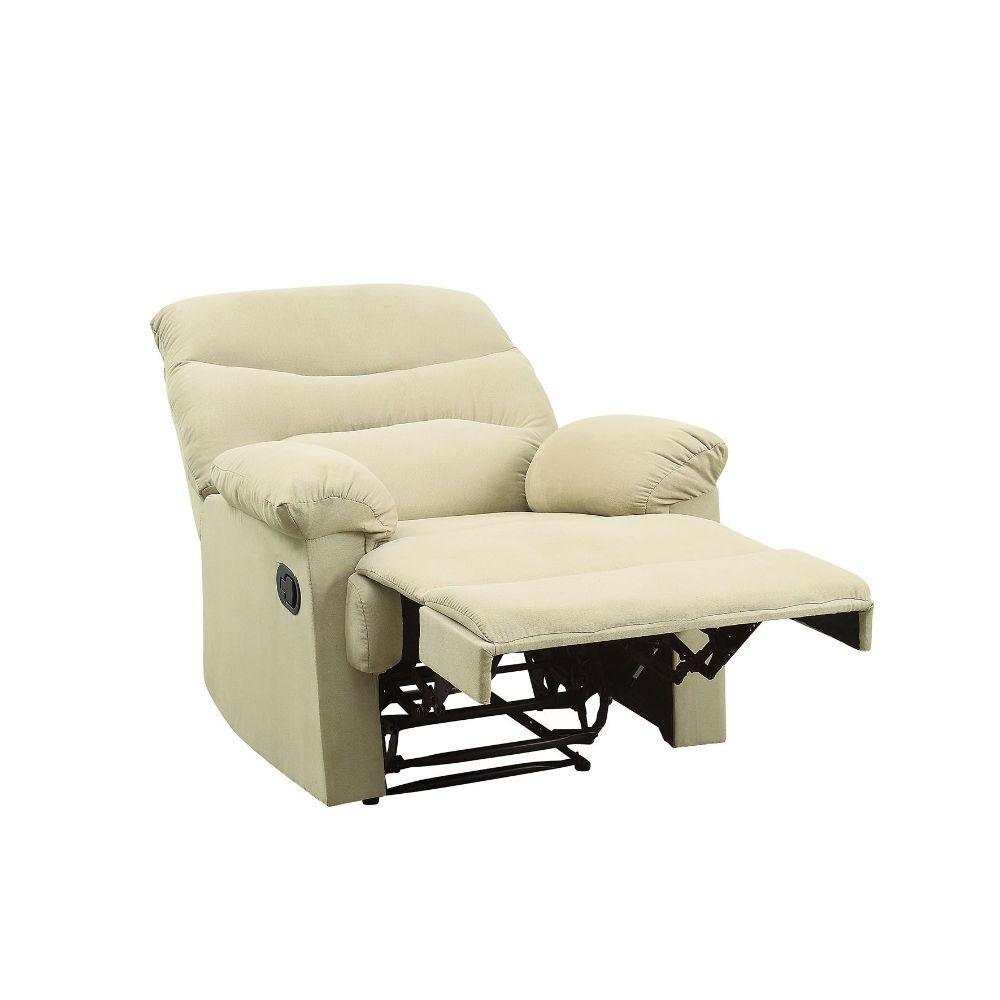 Arcadia Beige Microfiber Recliner (Motion) - Ornate Home