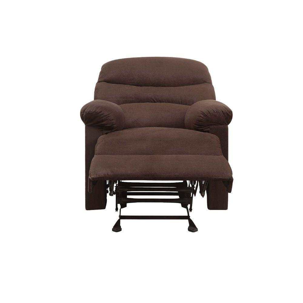 Arcadia Chocolate Microfiber Glider Recliner (Motion) - Ornate Home