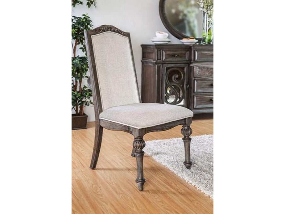 Arcadia Rustic Brown & Ivory Side Chair (Set of 2) - Ornate Home