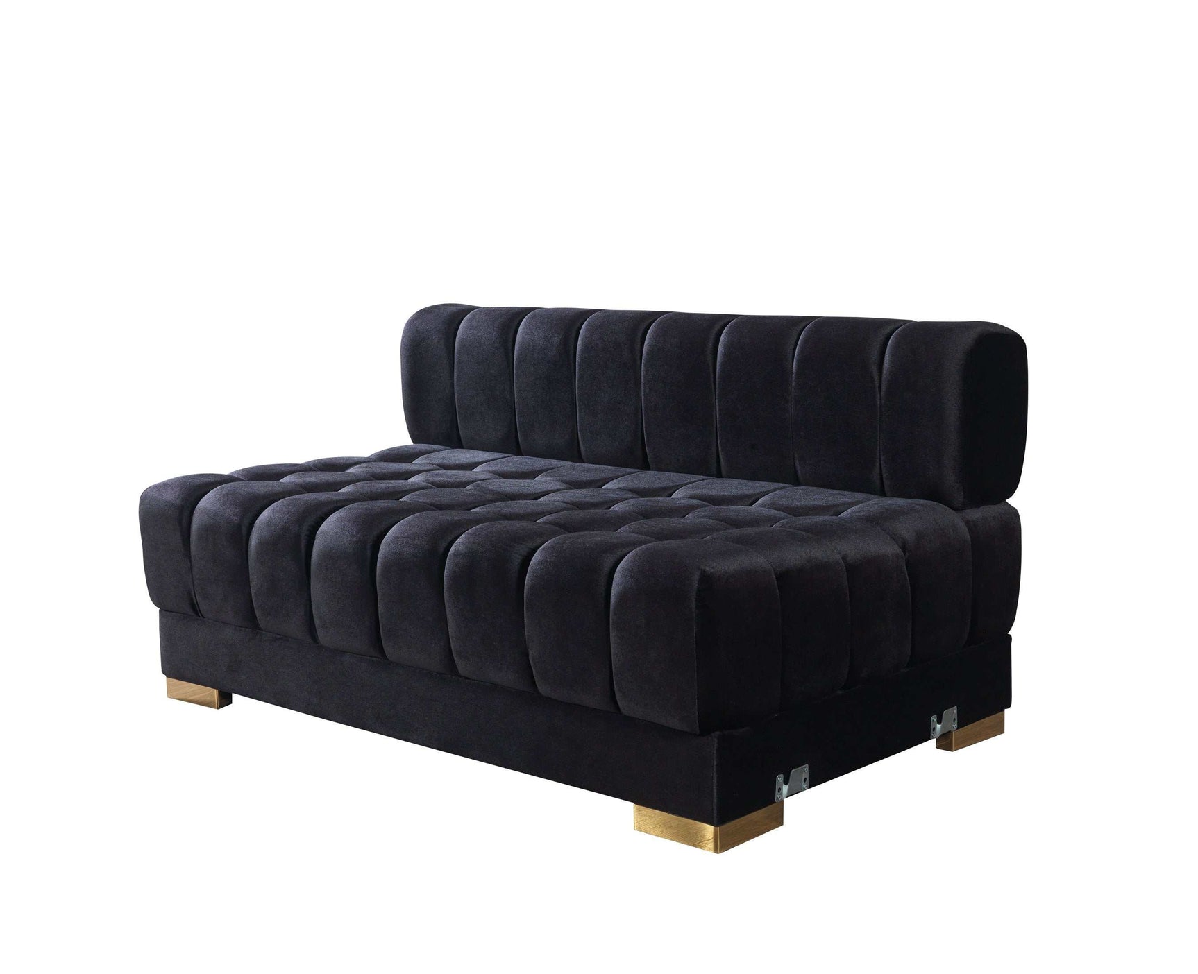 Ariana Black Velvet Double Chaise Sectional - Ornate Home