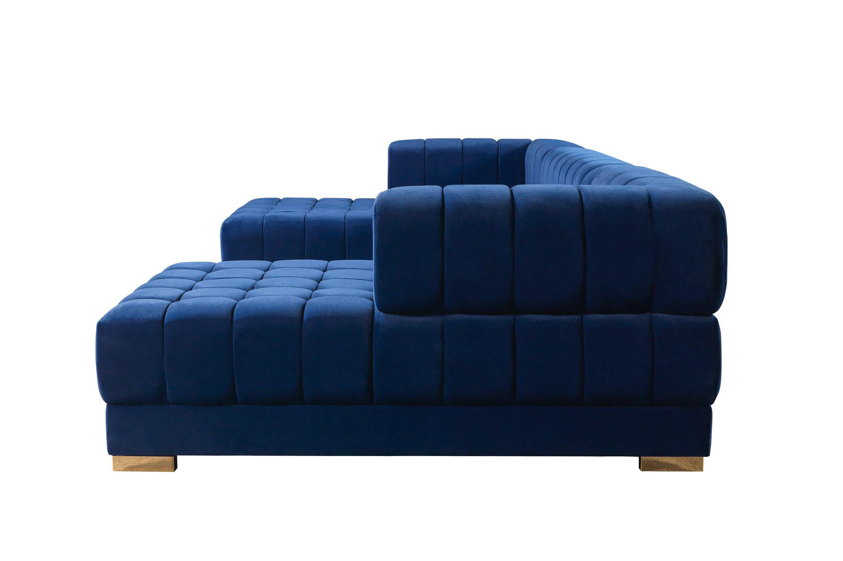 Ariana Blue Velvet Double Chaise Sectional - Ornate Home