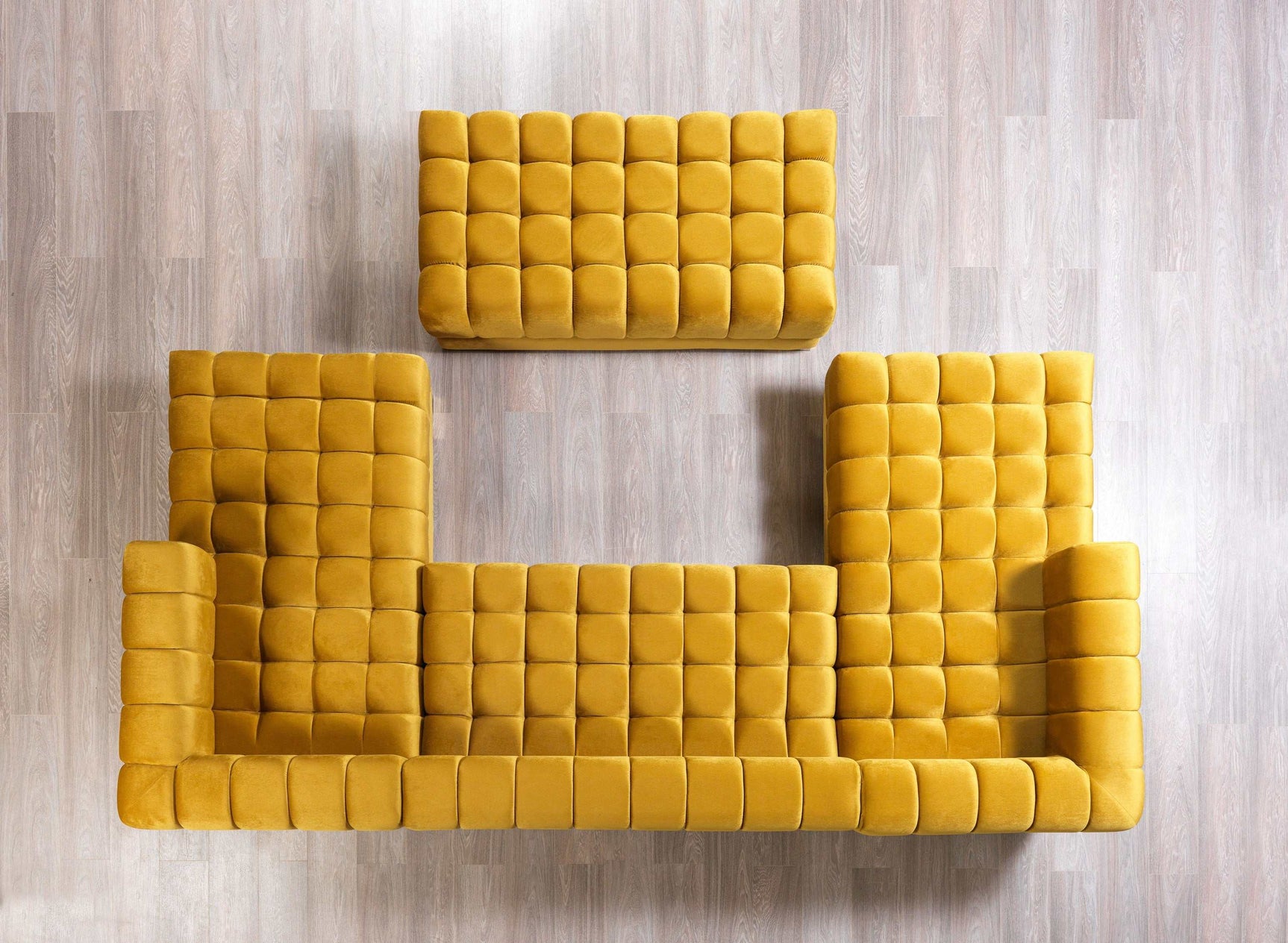 Ariana Mustard Velvet Double Chaise Sectional - Ornate Home