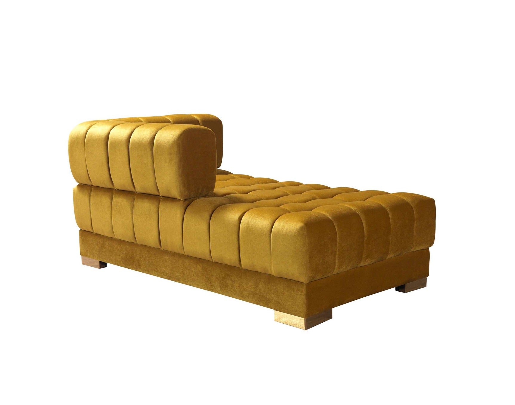 Ariana Mustard Velvet Double Chaise Sectional - Ornate Home