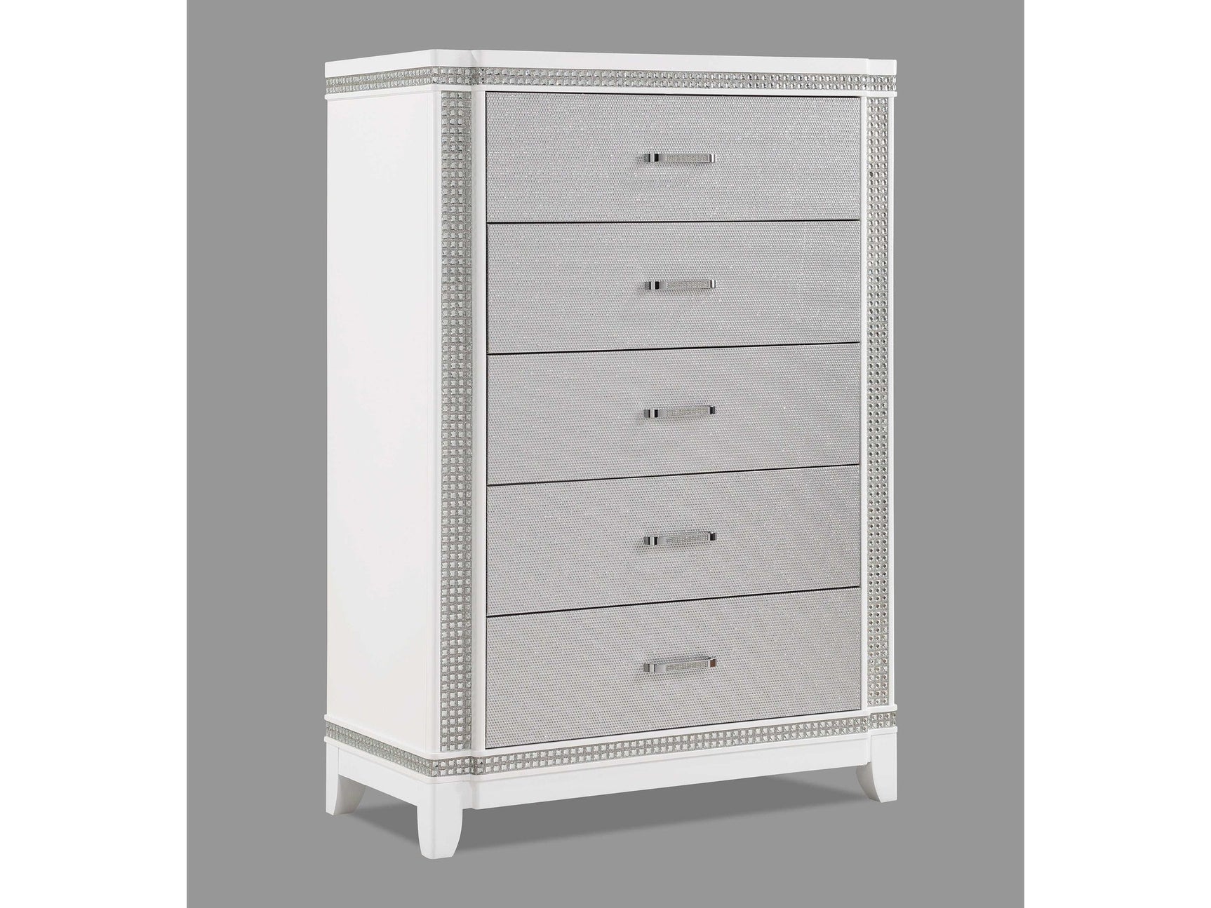 Ariane White/Silver Chest - Ornate Home