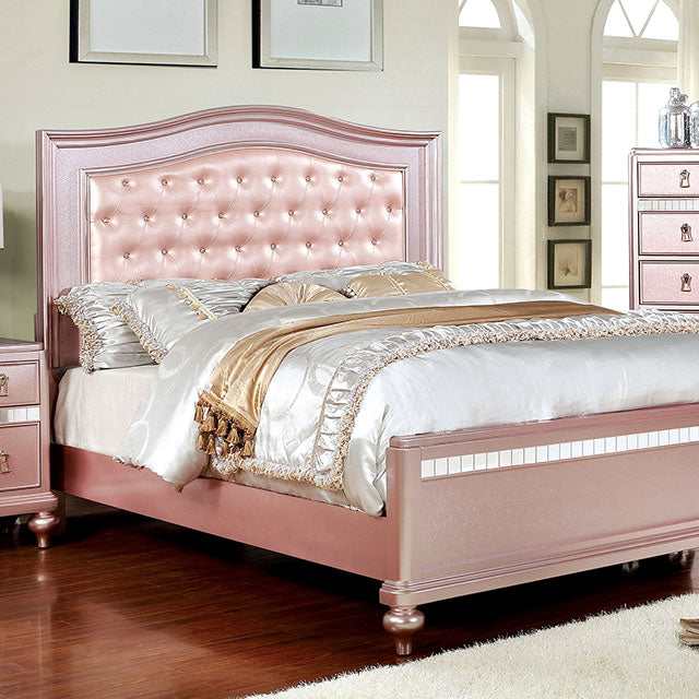 Ariston Rose Gold Arched Headboard Queen Bed - Ornate Home