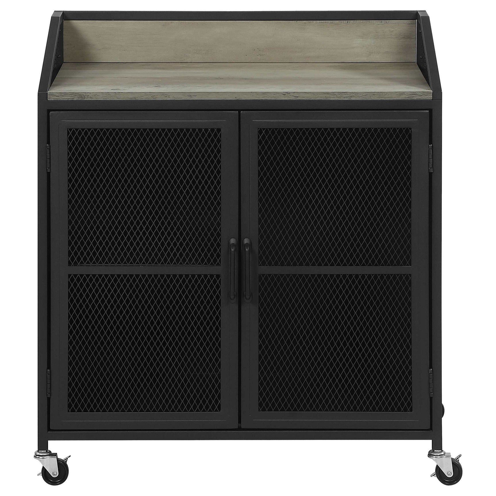 Arlette Grey Wash / Sandy Black Bar Cabinet - Ornate Home