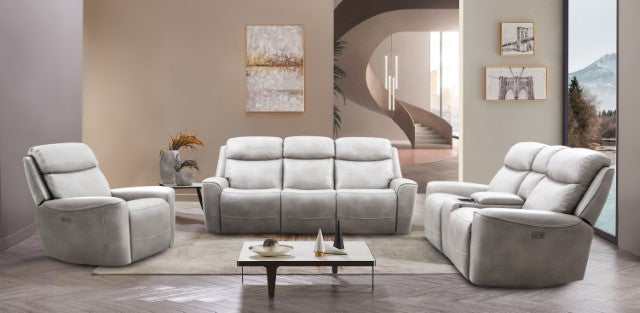 Artemia Light Taupe Power Loveseat - Ornate Home