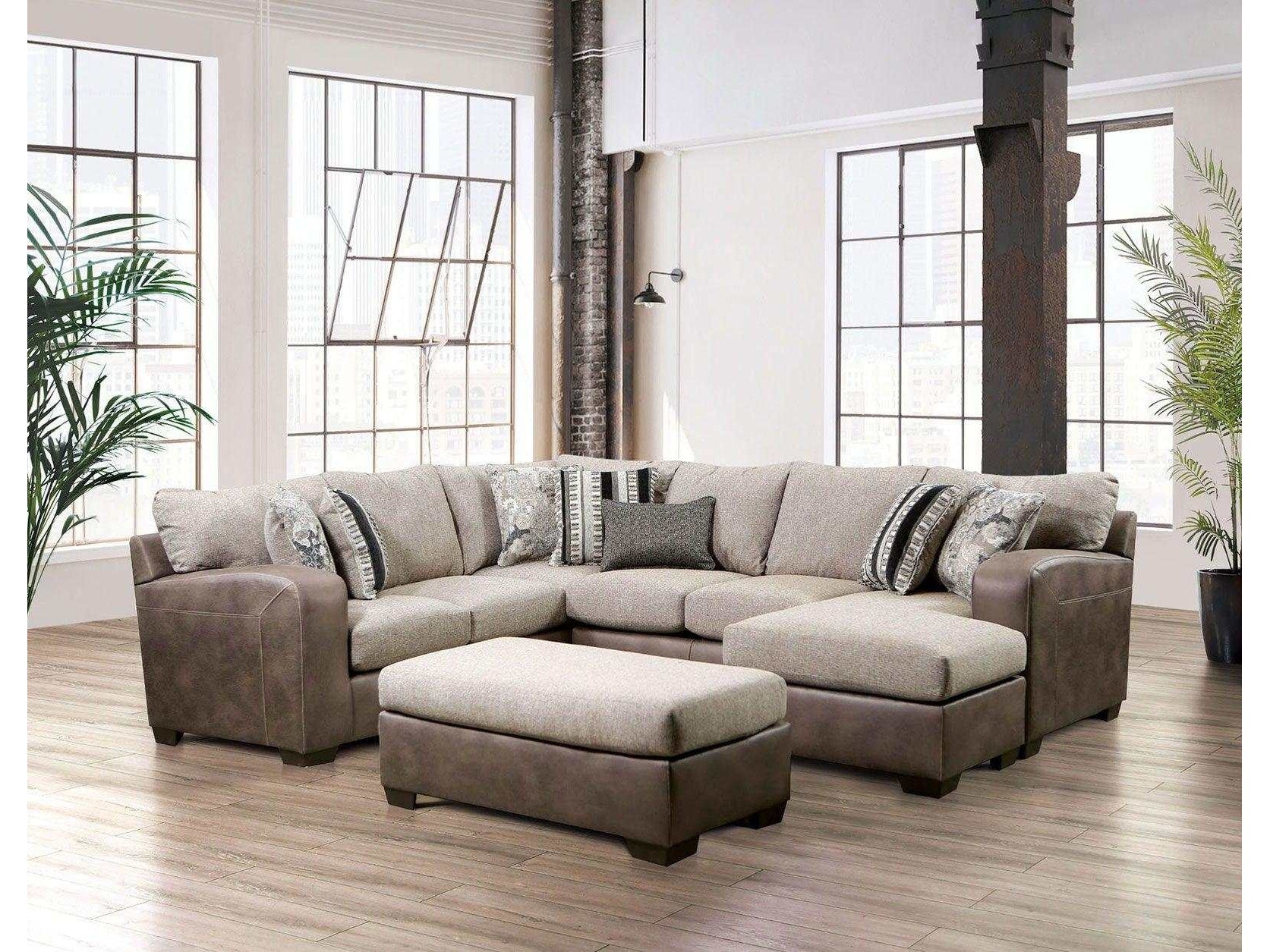 Ashenweald Light Brown L Shape Sectional Sofa - Ornate Home