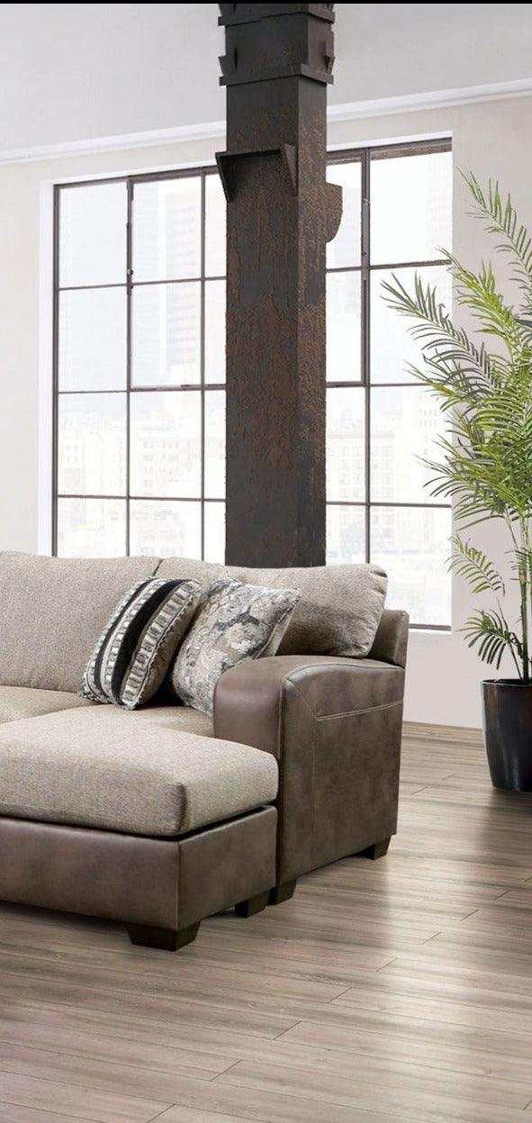 Ashenweald Light Brown L Shape Sectional Sofa - Ornate Home