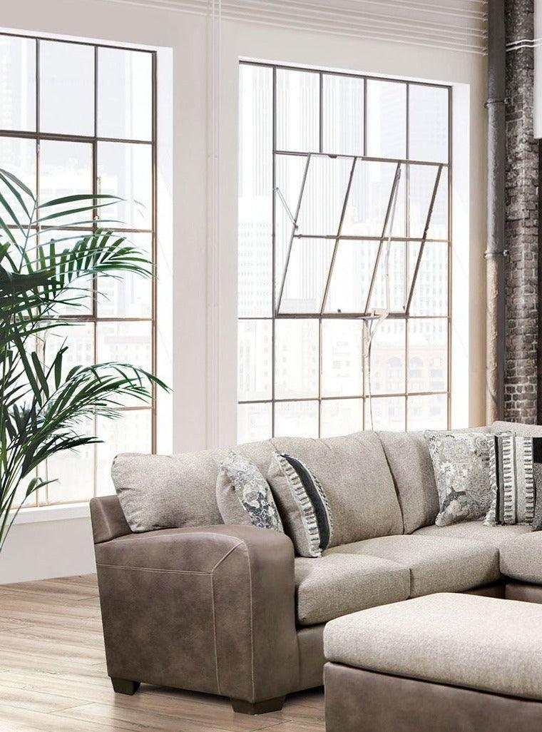 Ashenweald Light Brown L Shape Sectional Sofa - Ornate Home