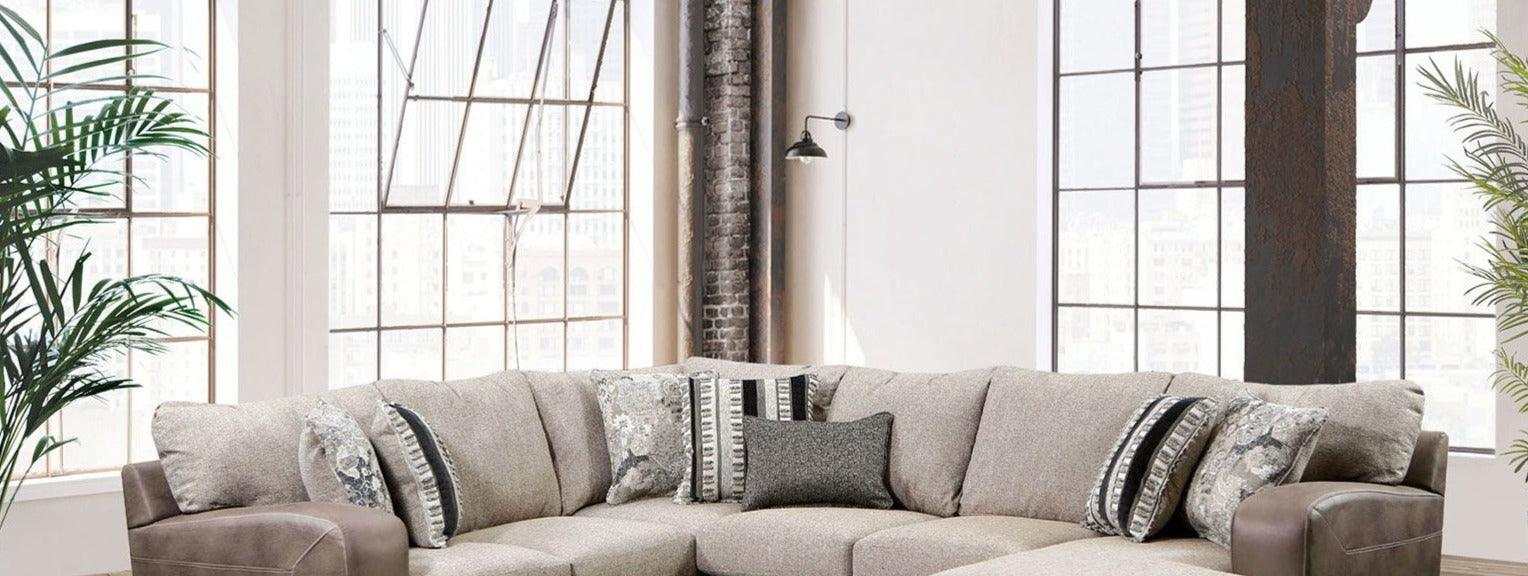 Ashenweald Light Brown L Shape Sectional Sofa - Ornate Home