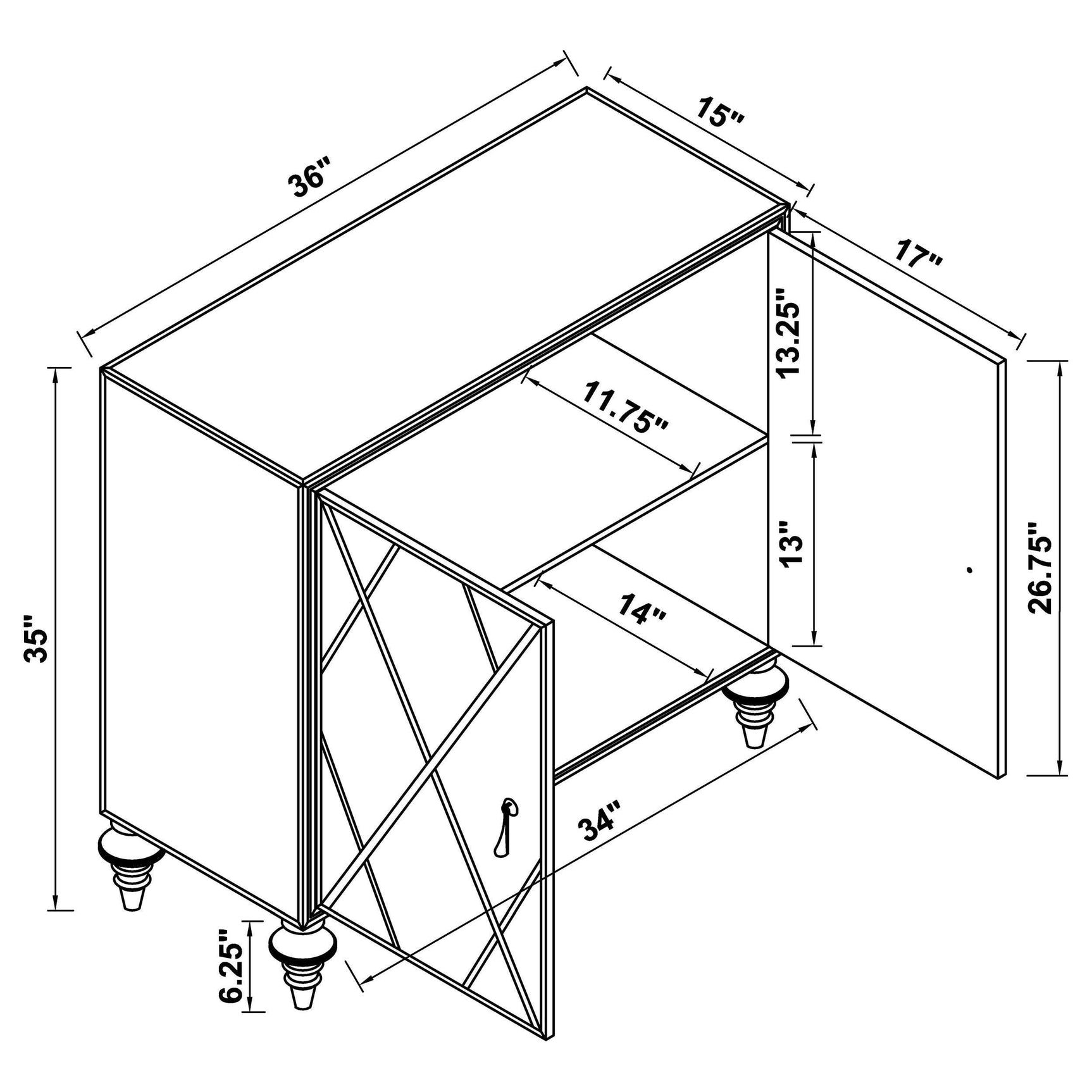 Astilbe Mirror / Champagne Accent Cabinet - Ornate Home