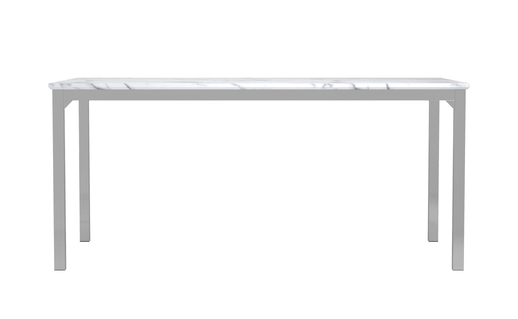 Athena Chrome Rectangle Dining Table w/ Marble Top - Ornate Home