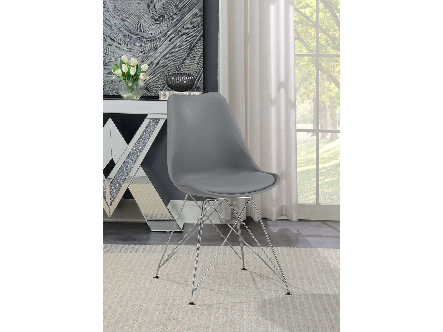 Athena Grey Side Chairs (Set Of 2) - Ornate Home