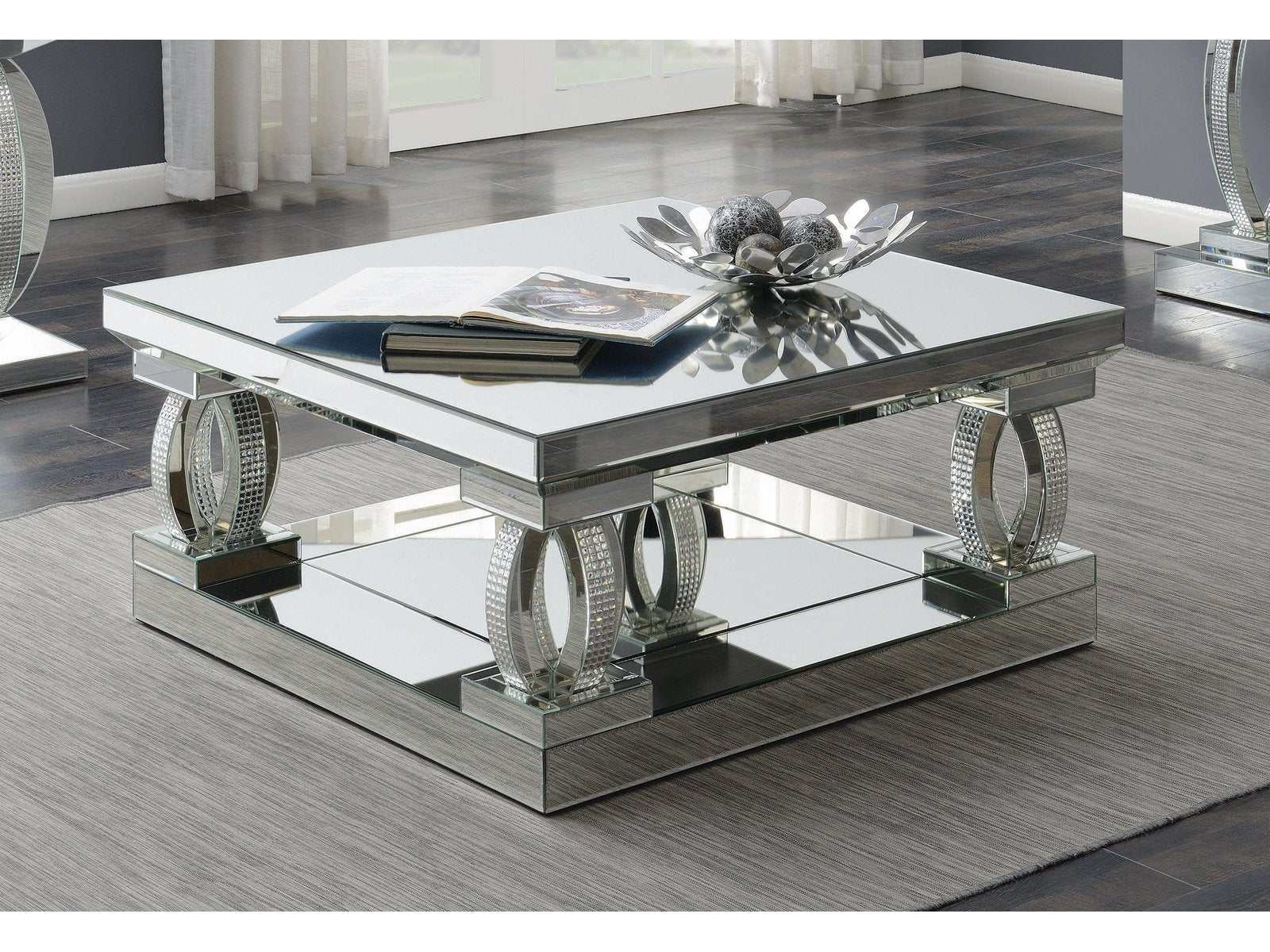 Avonlea Clear Mirror Square Coffee Table - Ornate Home