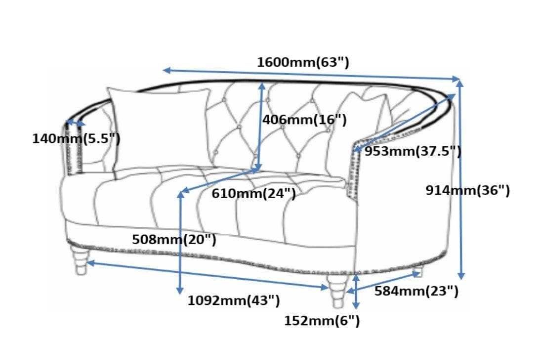 Avonlea Grey Velvet Loveseat - Ornate Home