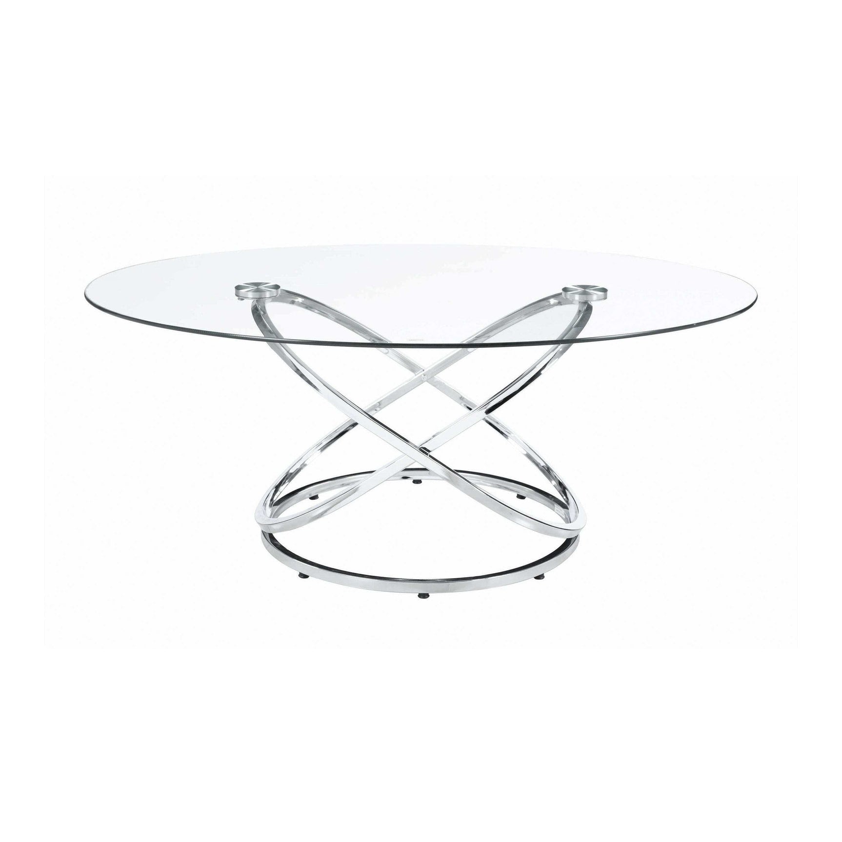 Axis Chrome & Clear Coffee Table Set (3pc) - Ornate Home