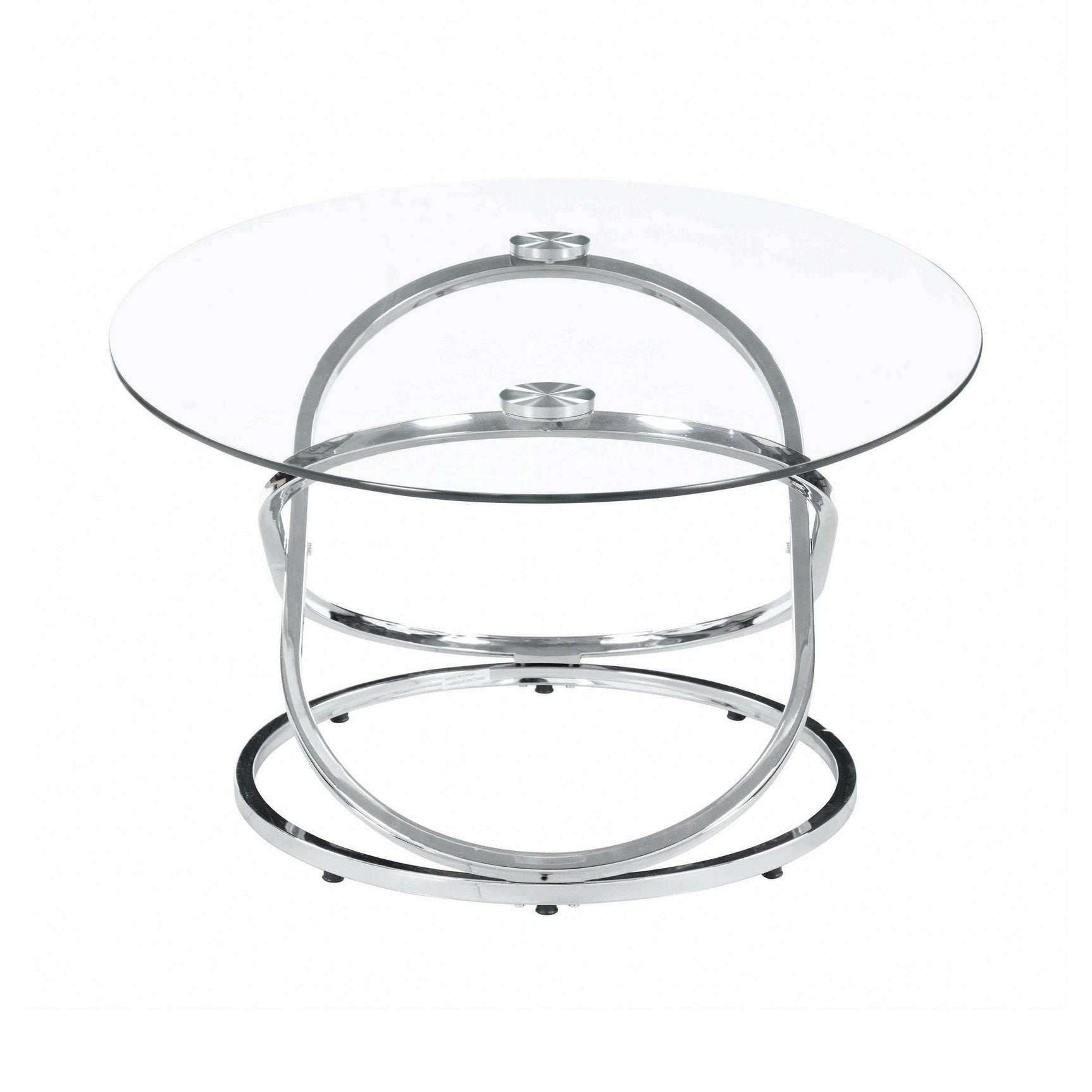 Axis Chrome & Clear Coffee Table Set (3pc) - Ornate Home