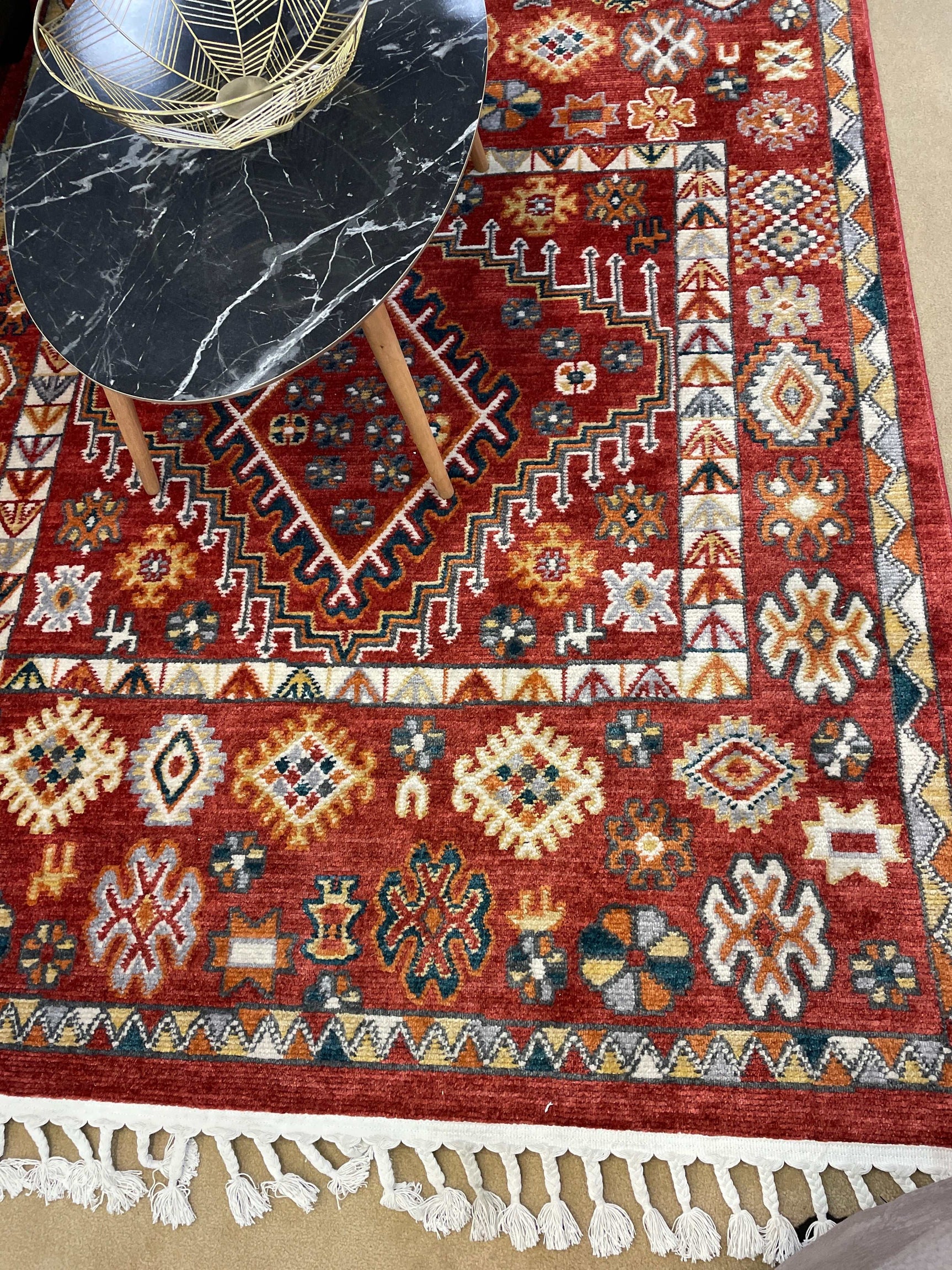 Back to Home Red Area Rug - Ornate Home
