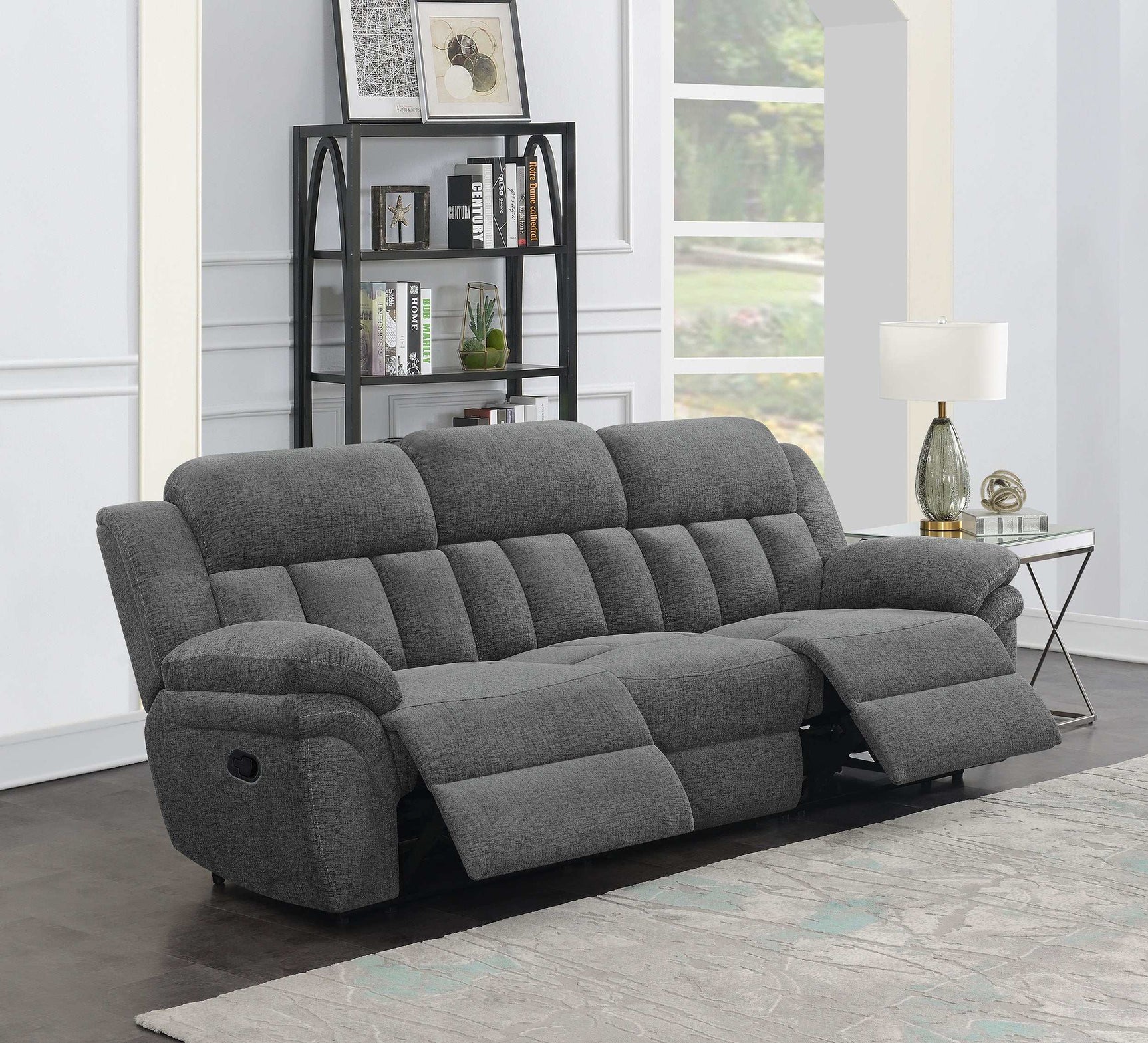 Bahrain Charcoal Motion Sofa - Ornate Home