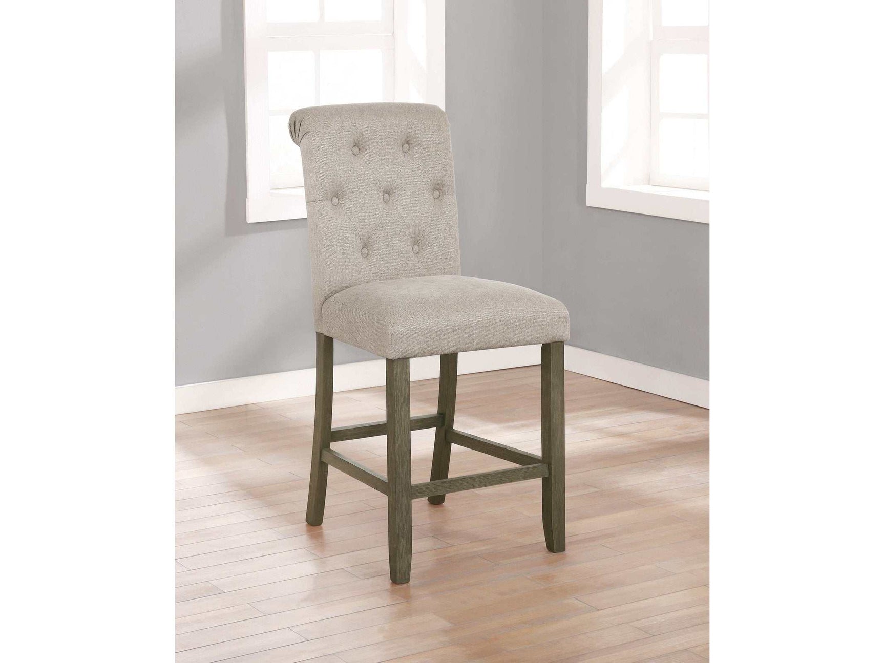 Balboa Beige & Rustic Brown Counter Height Stools (Set of 2) - Ornate Home