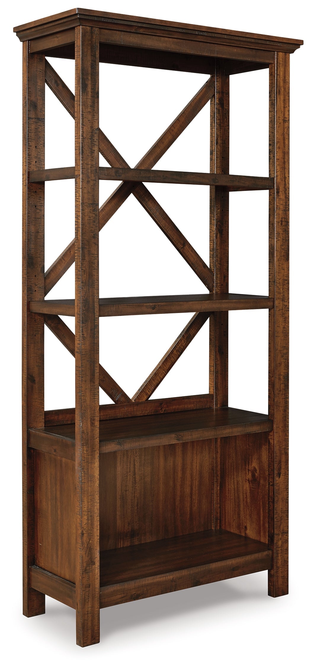 Baldridge Rustic Brown 75" Bookcase - Ornate Home