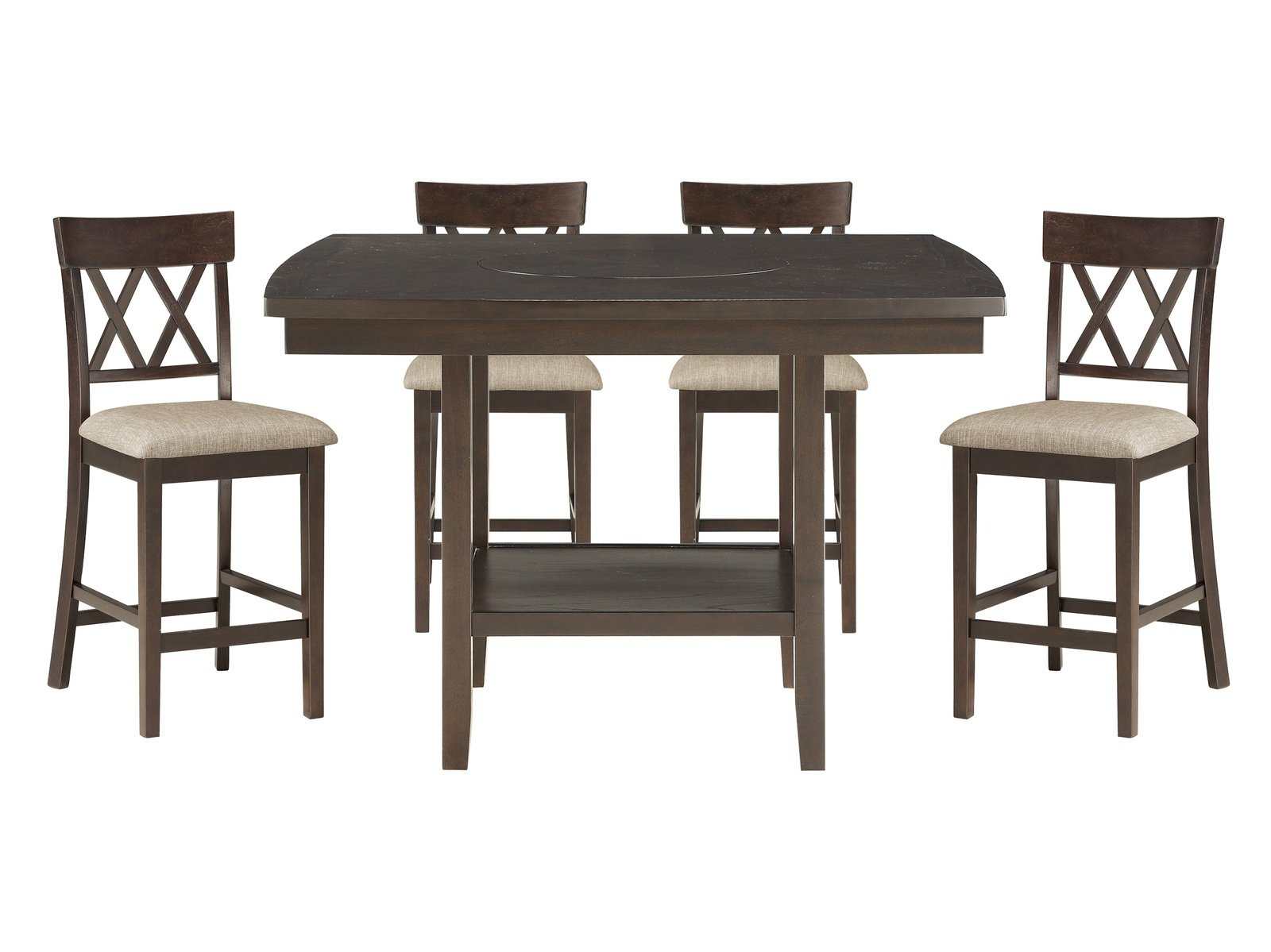 Balin Dark Brown Counter Height Dining Set / 5pc - Ornate Home