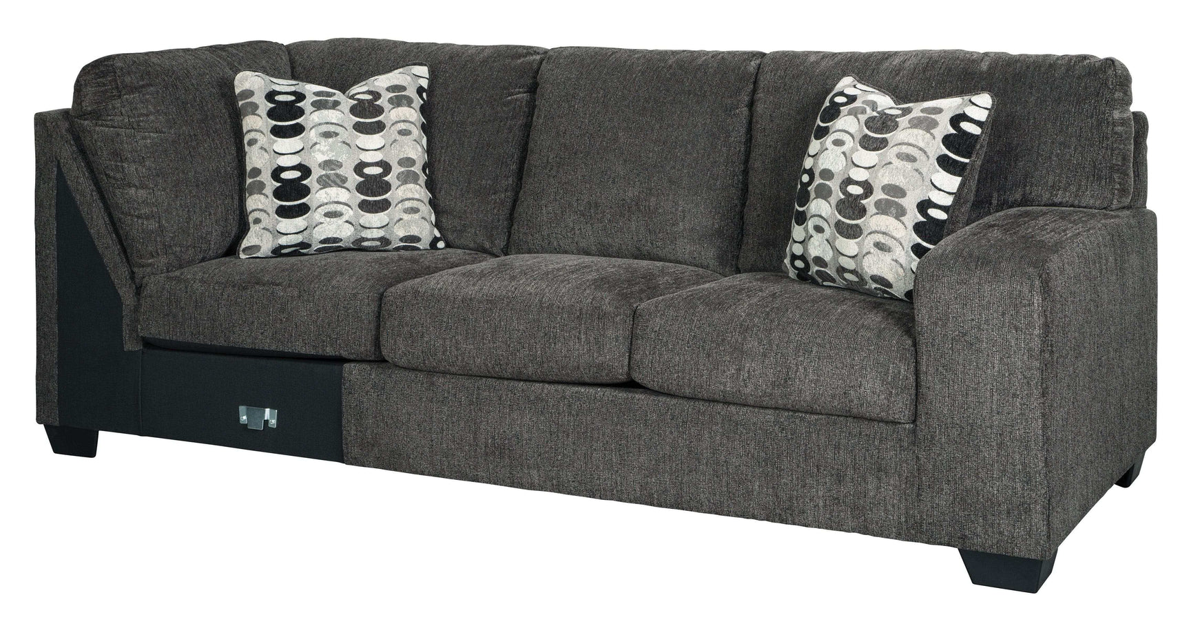 Ballinasloe Smoke 3pc Sectional w/ Chaise - Ornate Home