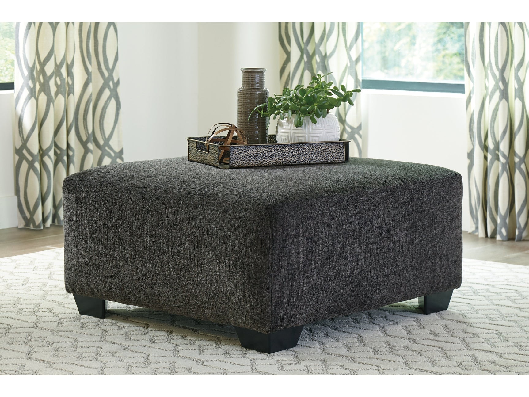 Ballinasloe Smoke Oversized Ottoman - Ornate Home