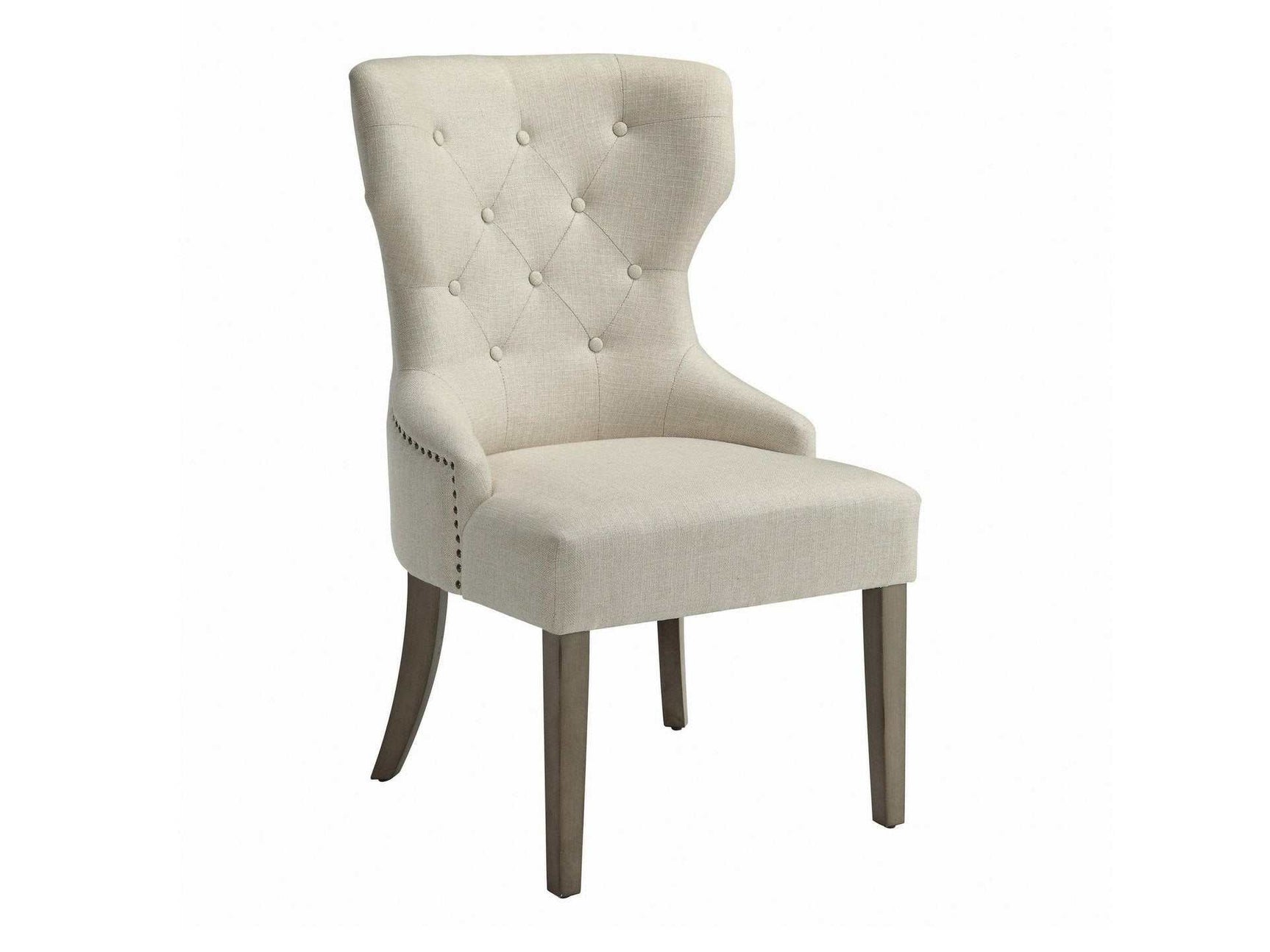 Baney Beige and Rustic Honey Tufted Uph. Side Chair - Ornate Home