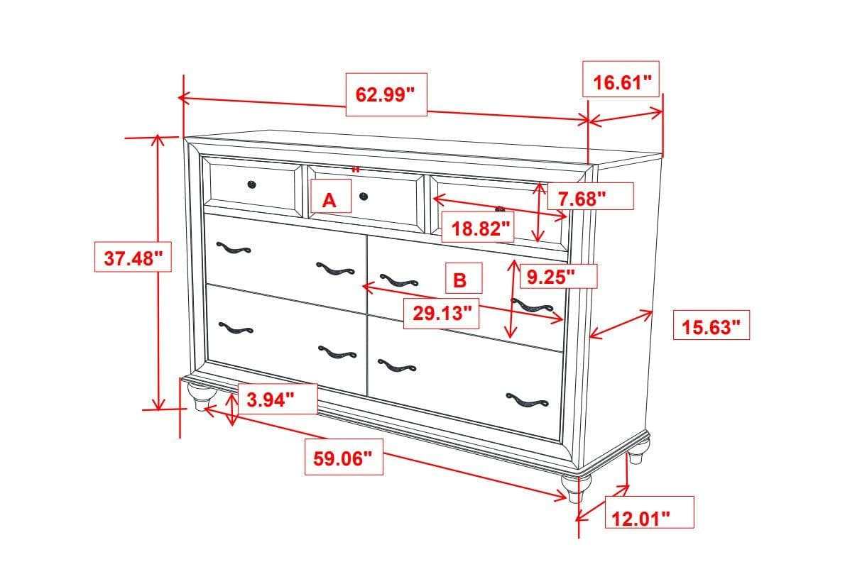 Barzini Black Dresser - Ornate Home