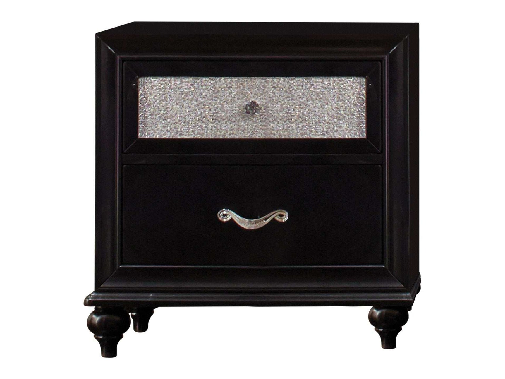 Barzini Black Nightstand - Ornate Home