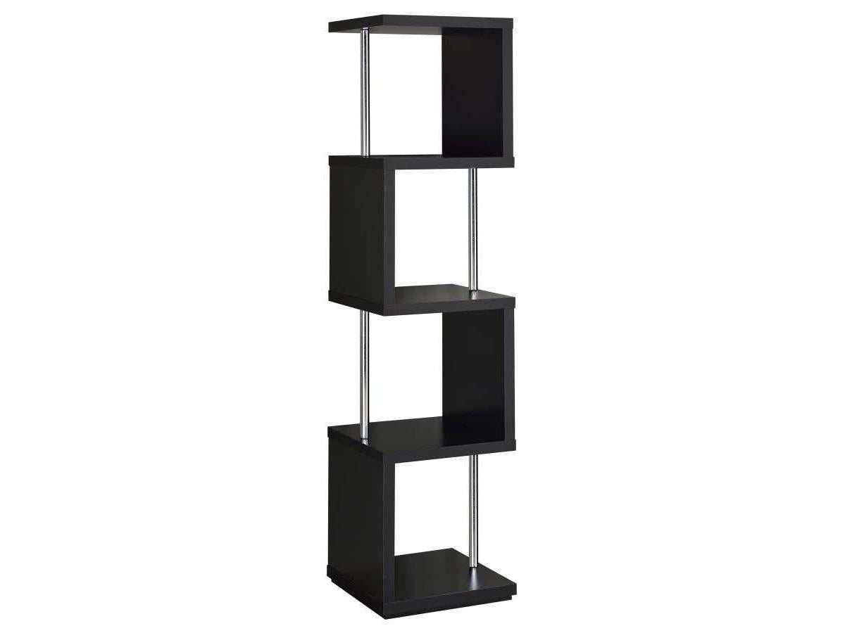 Baxter Black & Chrome Bookcase - Ornate Home
