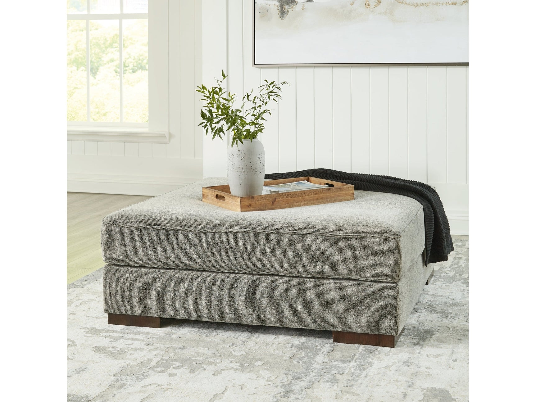 Bayless Smoke Oversized Accent Ottoman - Ornate Home