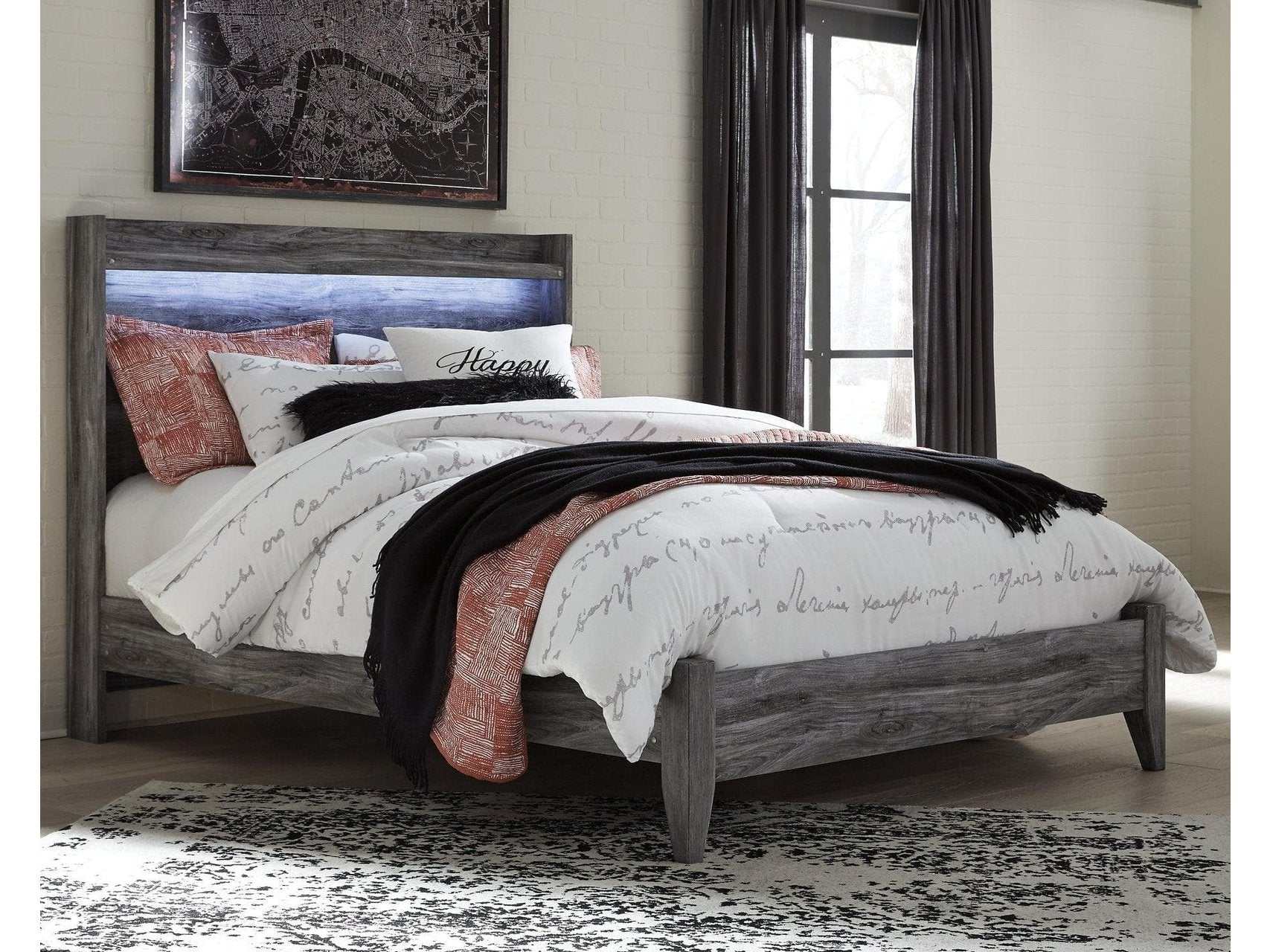 Baystorm Gray Queen Panel Bed - Ornate Home