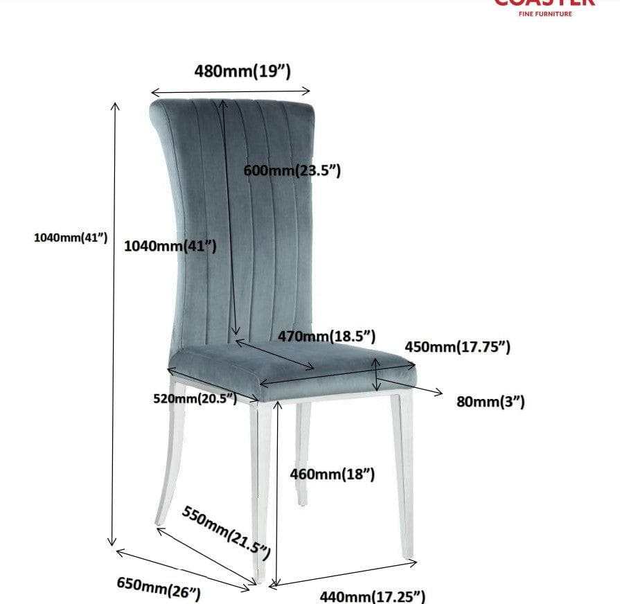 Beaufort Dark Grey Chairs (Set Of 2) - Ornate Home